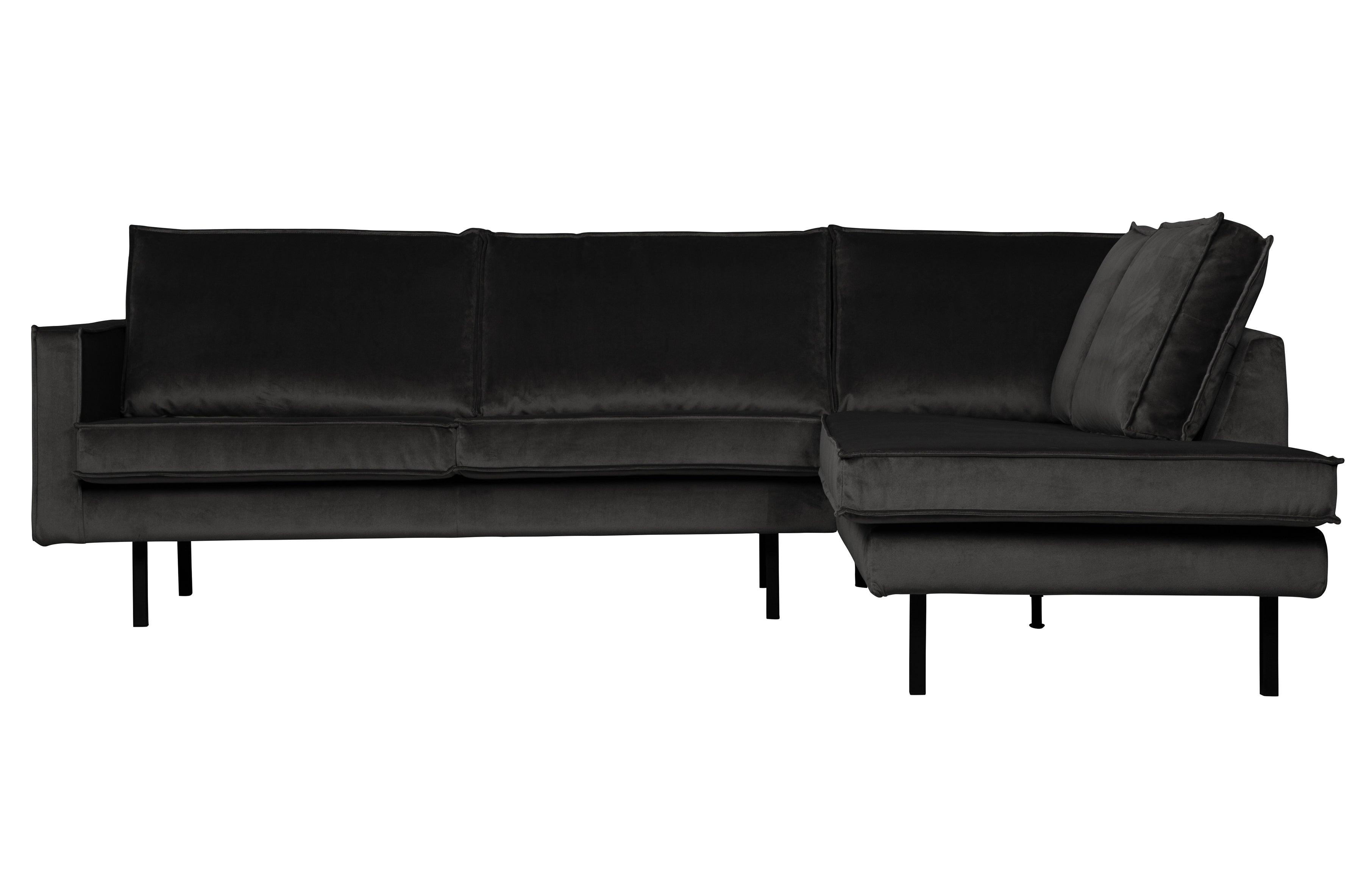 Sofa narożna aksamitna prawostronna RODEO antracytowy Be Pure Eye on Design