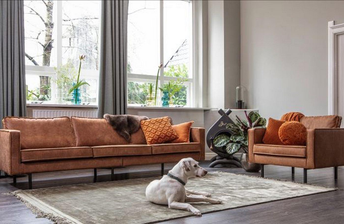 Sofa narożna lewostronna skórzana RODEO wojskowa zieleń Be Pure Eye on Design