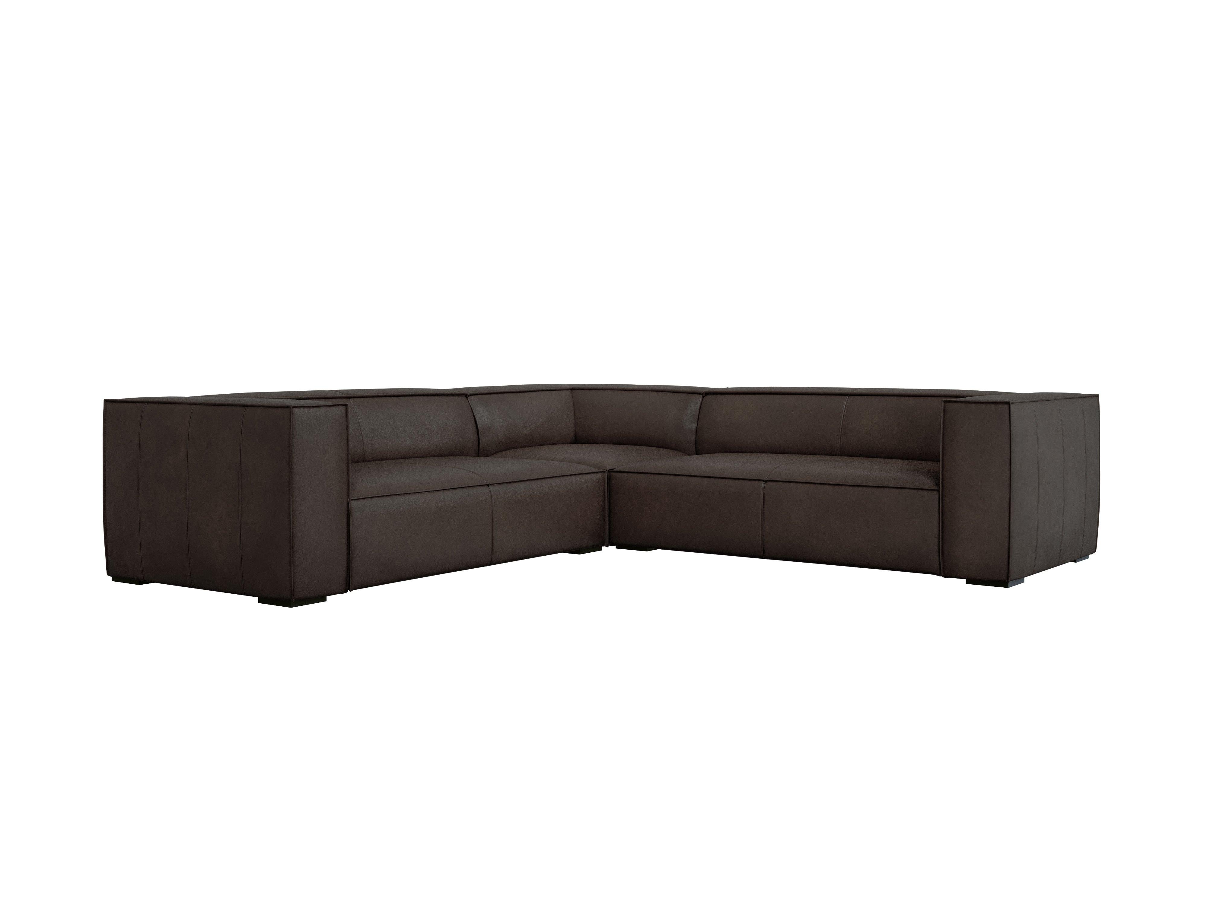 Sofa narożna skórzana MADAME ciemnobrązowy Windsor & Co Eye on Design