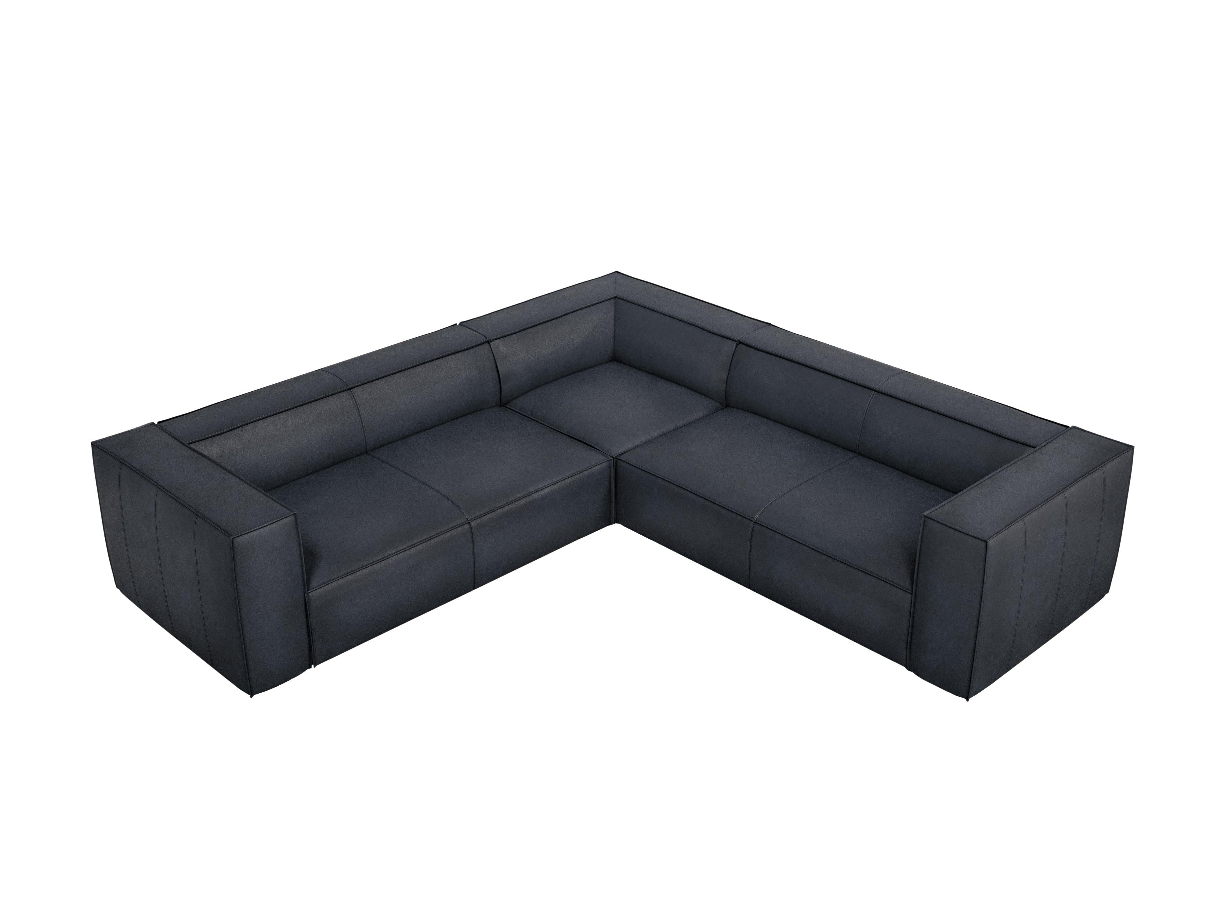 Sofa narożna skórzana MADAME grafitowy do salonu
