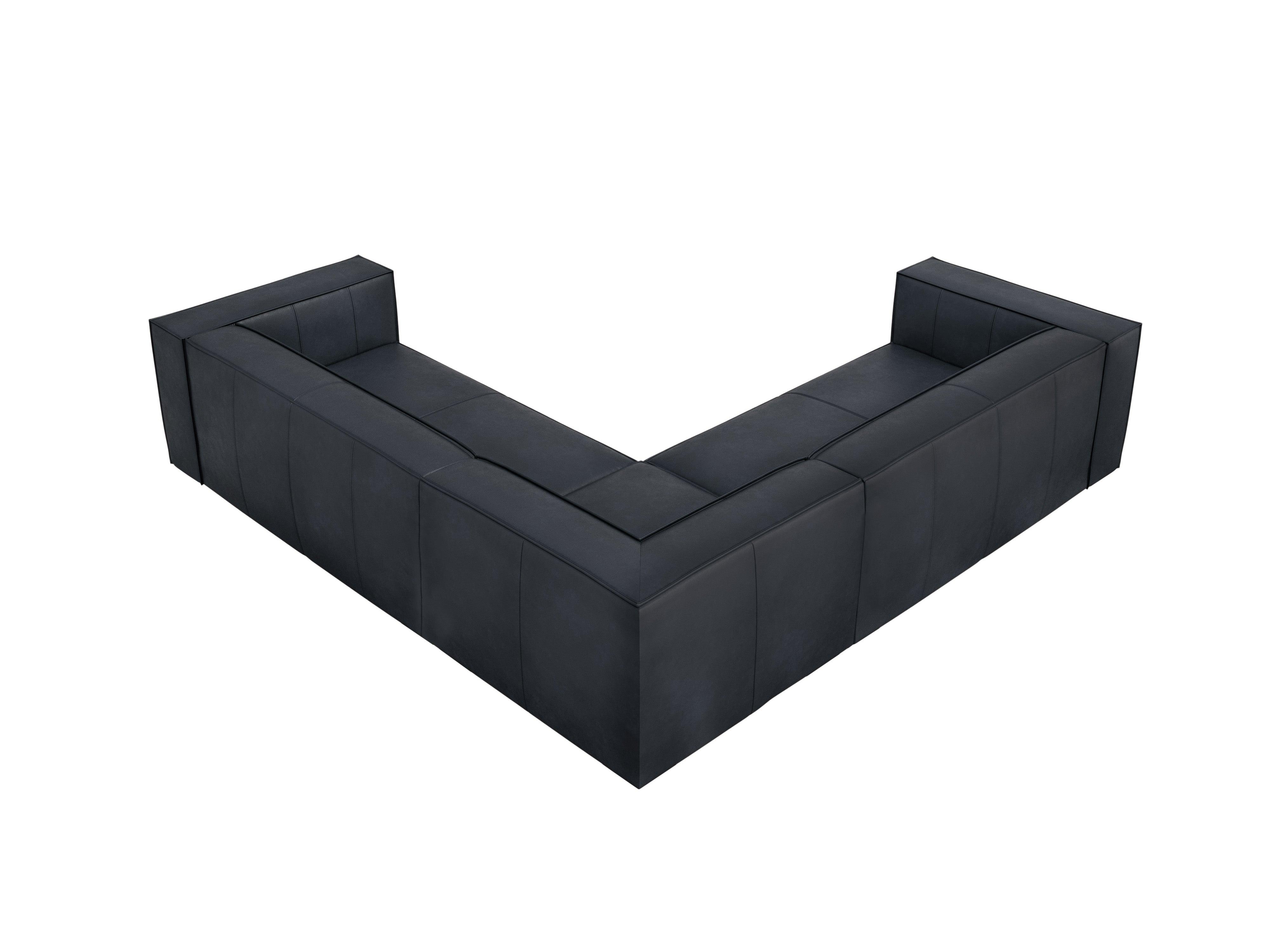 Sofa narożna skórzana MADAME grafitowy do salonu – styl nowoczesny