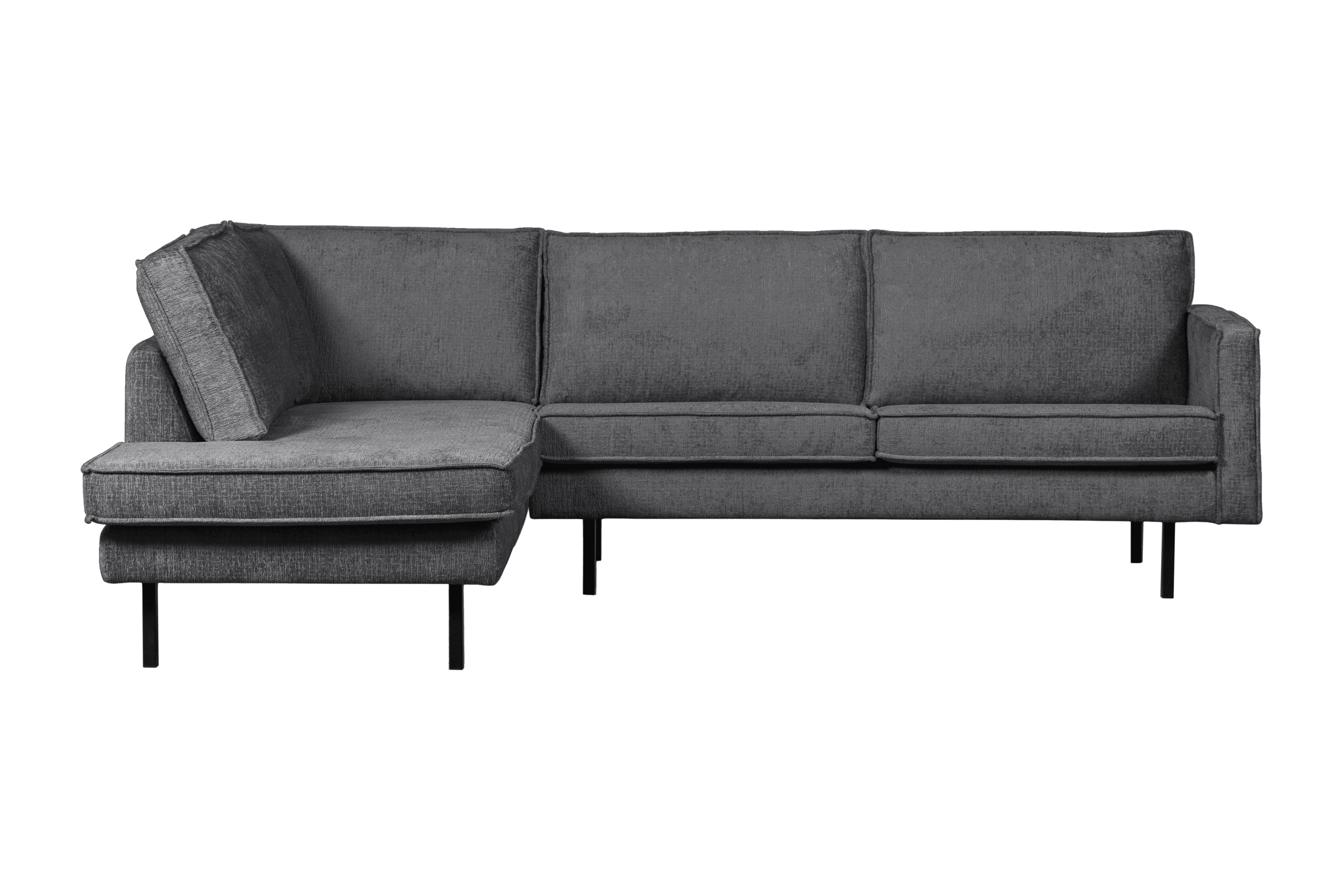 Sofa narożna welurowa lewostronna RODEO ciemnoszary Be Pure Eye on Design