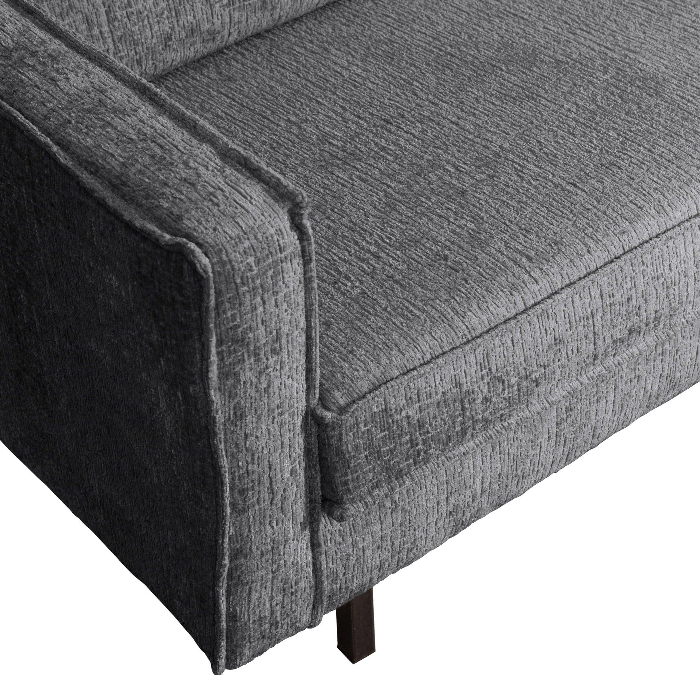Sofa narożna welurowa lewostronna RODEO ciemnoszary Be Pure Eye on Design