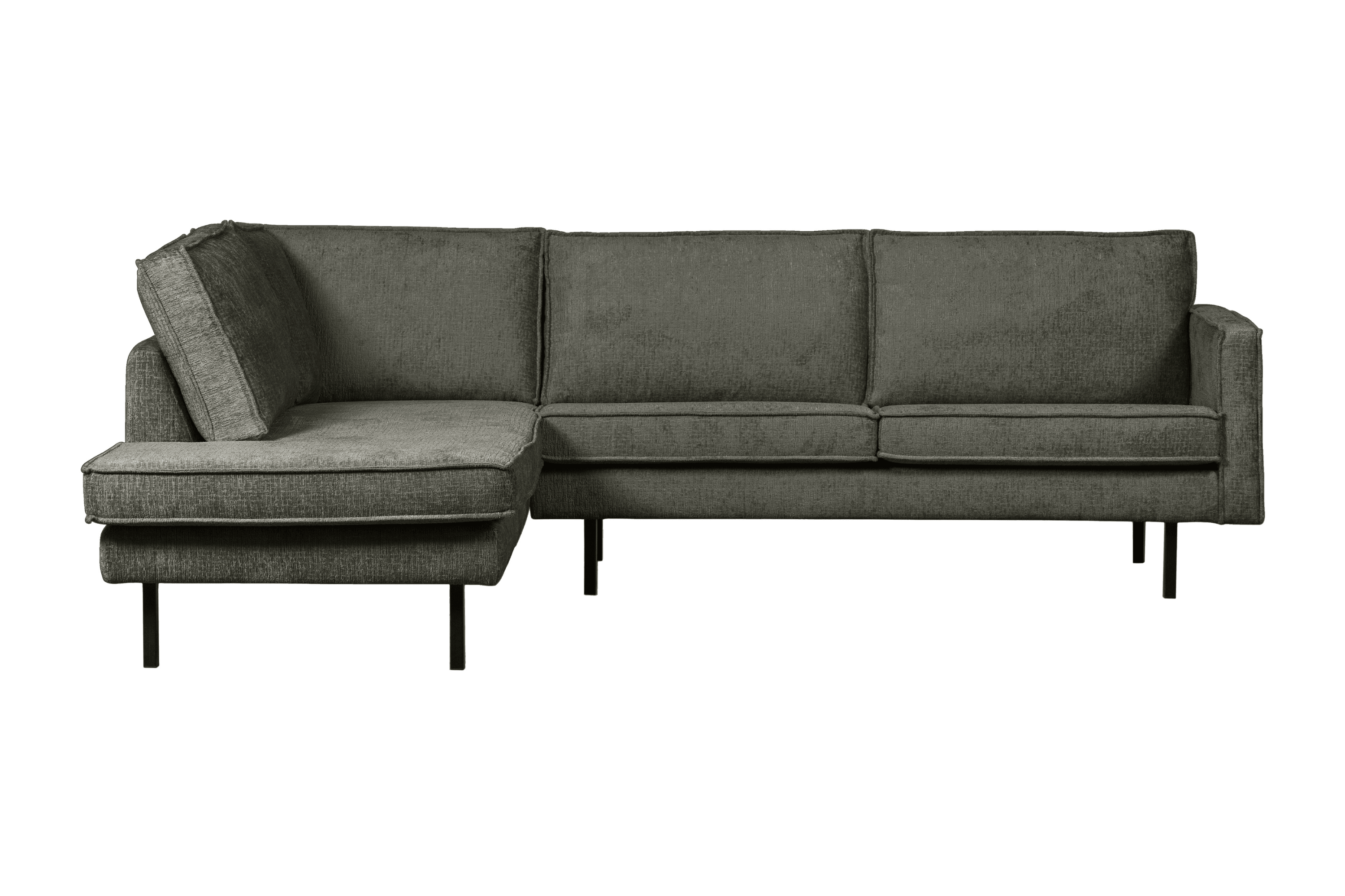 Sofa narożna welurowa lewostronna RODEO szarozielony Be Pure Eye on Design