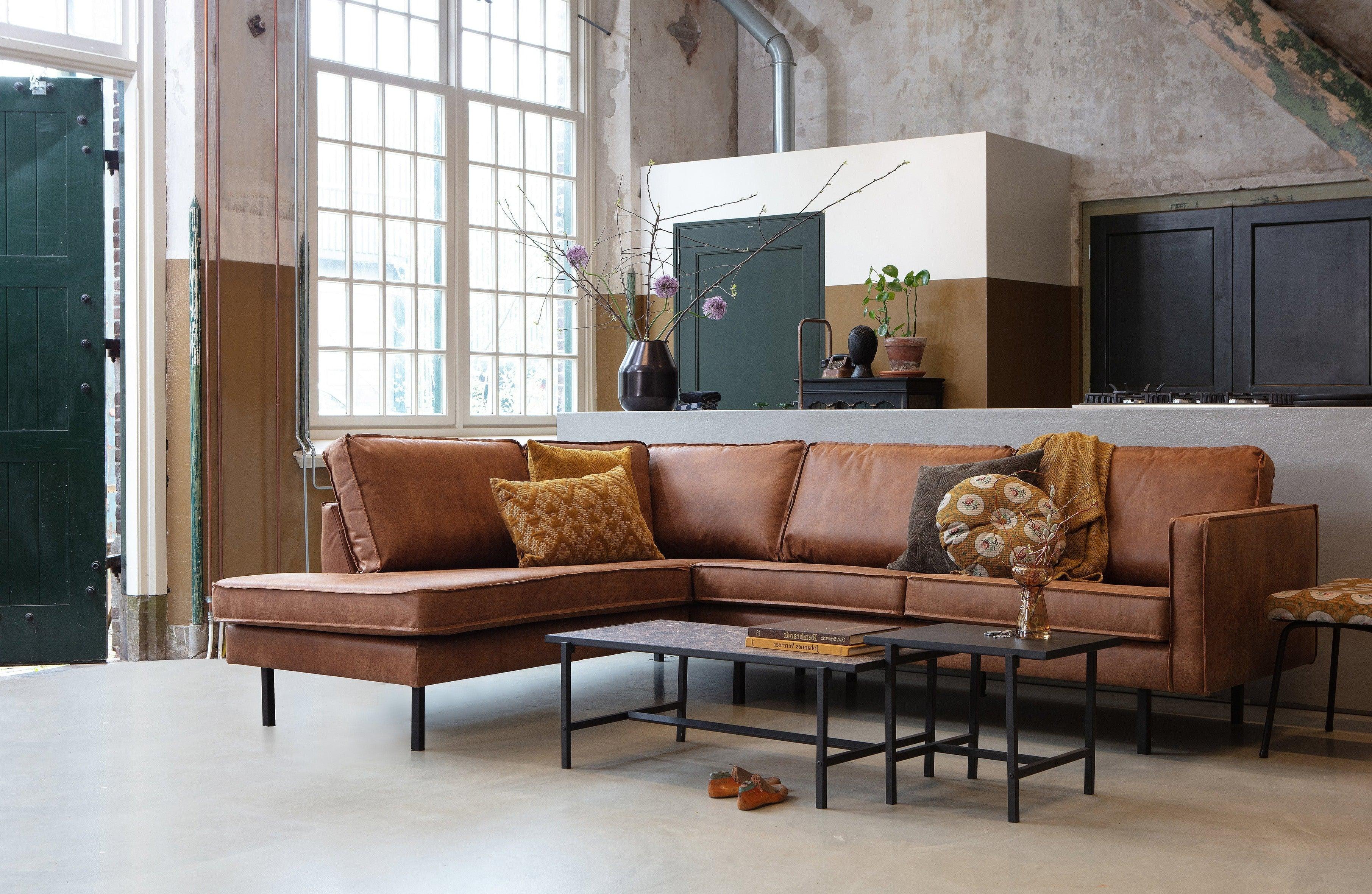 Sofa narożna welurowa lewostronna RODEO szarozielony Be Pure Eye on Design