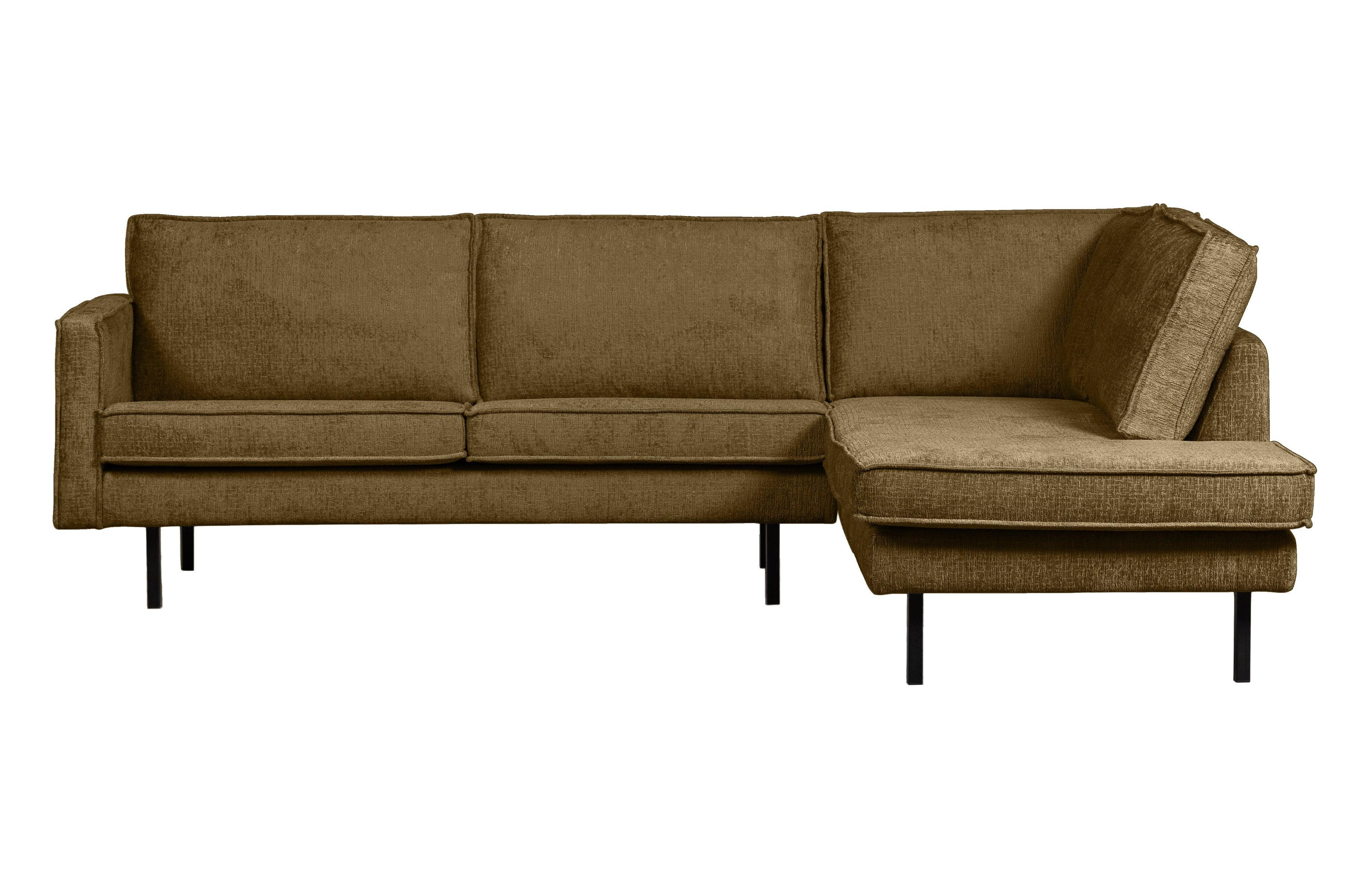 Sofa narożna welurowa prawostronna RODEO brązowy Be Pure Eye on Design