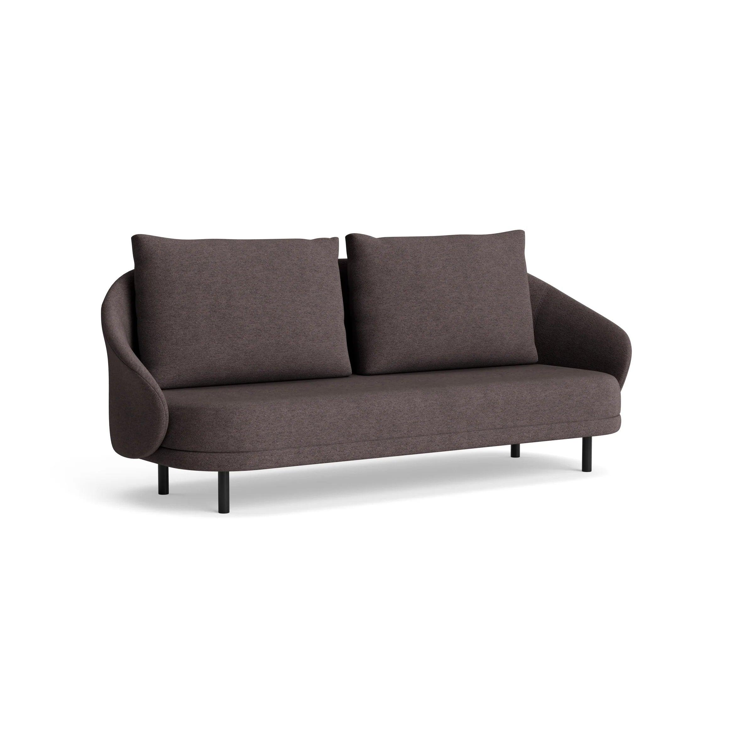 Sofa NEW WAVE dębowy NORR11 czarny dębowy tkanina boucle brązowy Eye on Design
