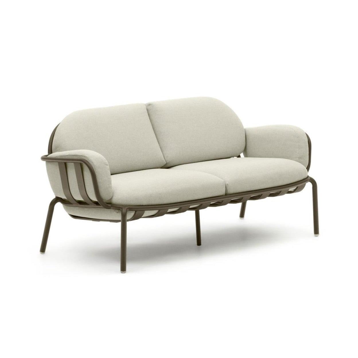 Sofa ogrodowa 2-osobowa JONCOLS beżowy z oliwkową podstawą La Forma Eye on Design