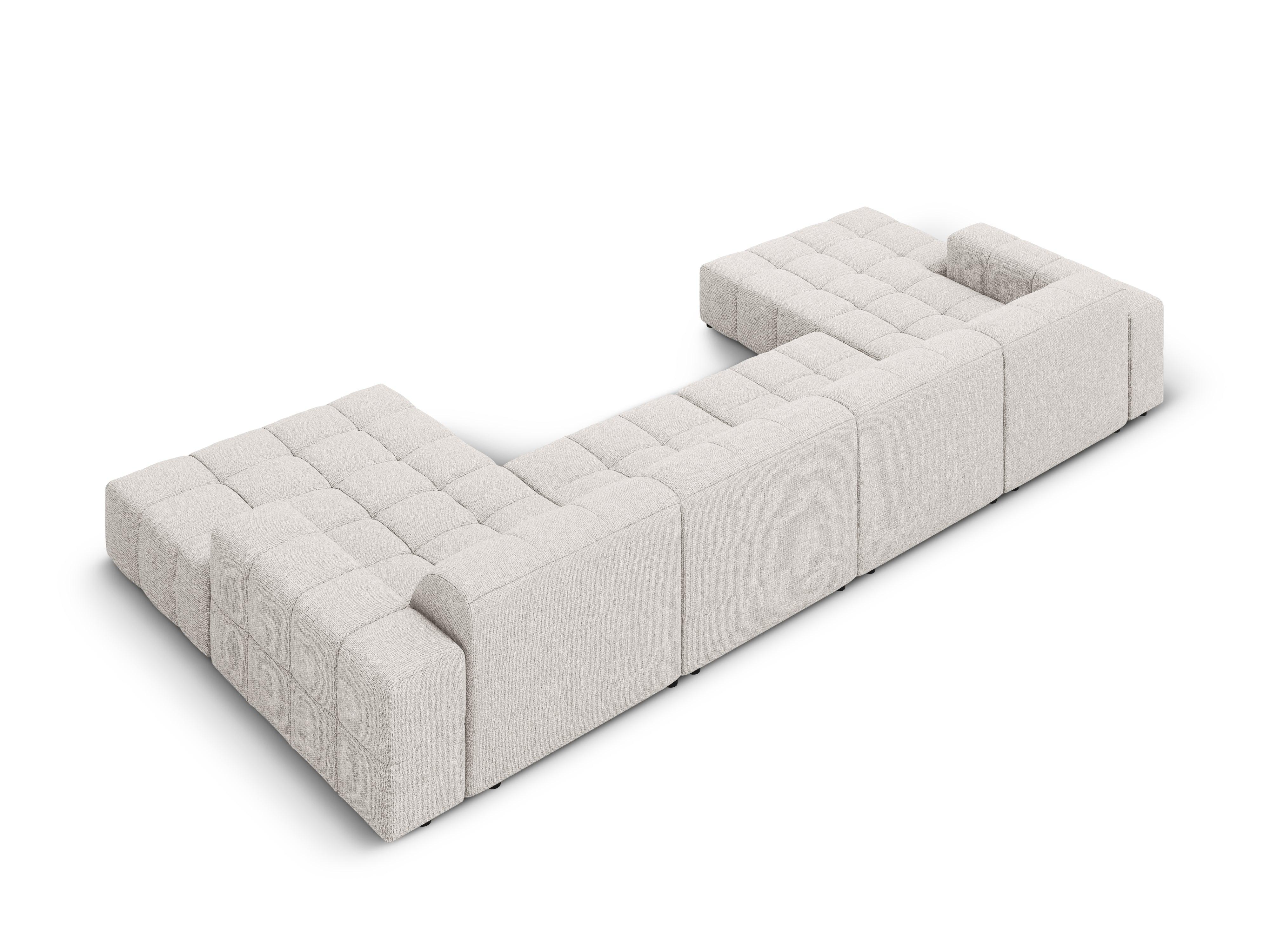 Sofa panoramiczna 6-osobowa CHICAGO jasnoszary szenil do salonu – Cosmopolitan Design