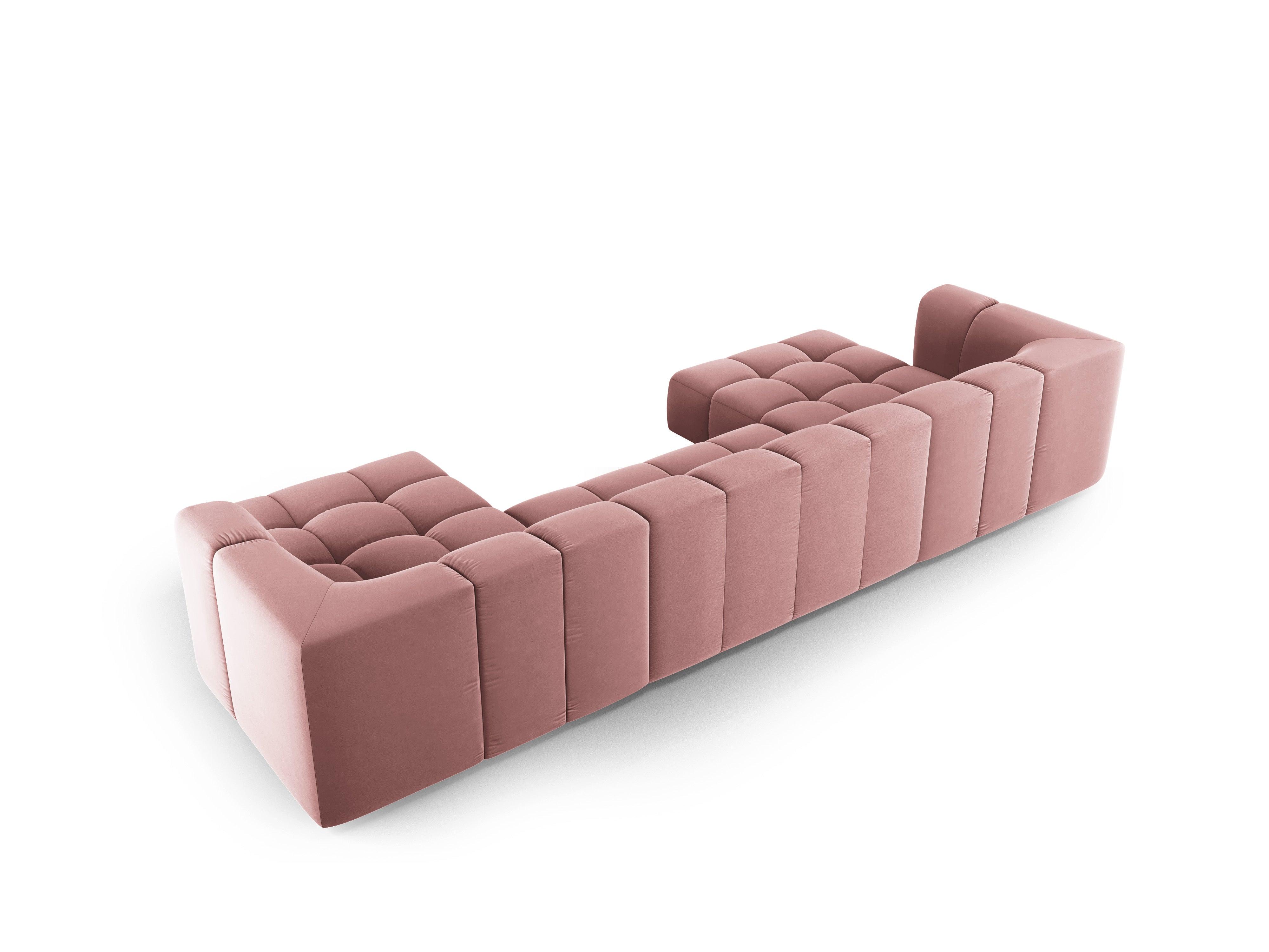 Sofa panoramiczna aksamitna FRANCESCA różowy Milo Casa Eye on Design