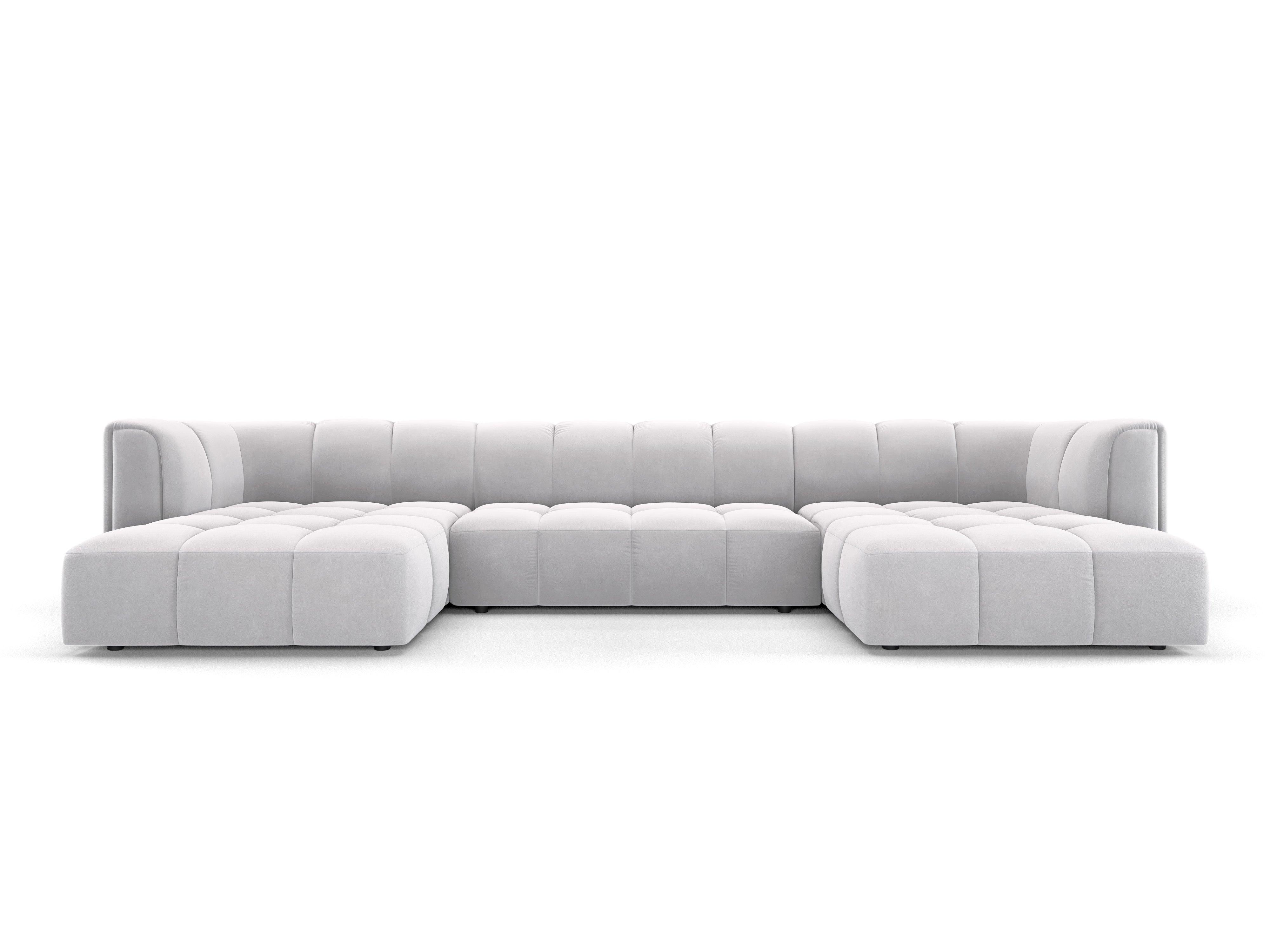 Sofa panoramiczna aksamitna FRANCESCA srebrny Milo Casa Eye on Design