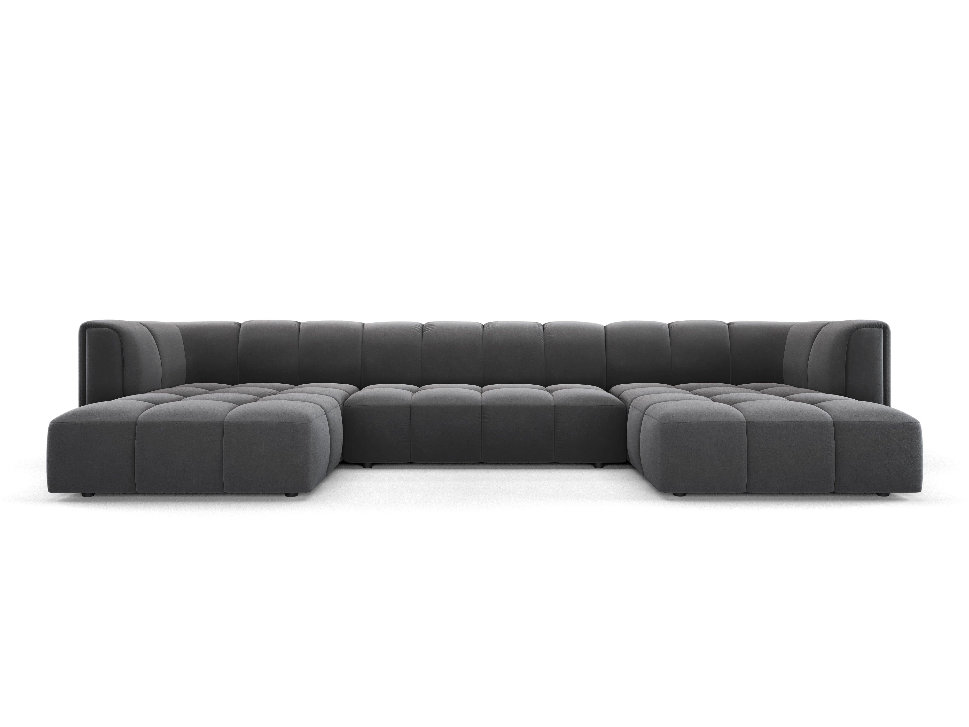 Sofa panoramiczna aksamitna FRANCESCA szary Milo Casa Eye on Design