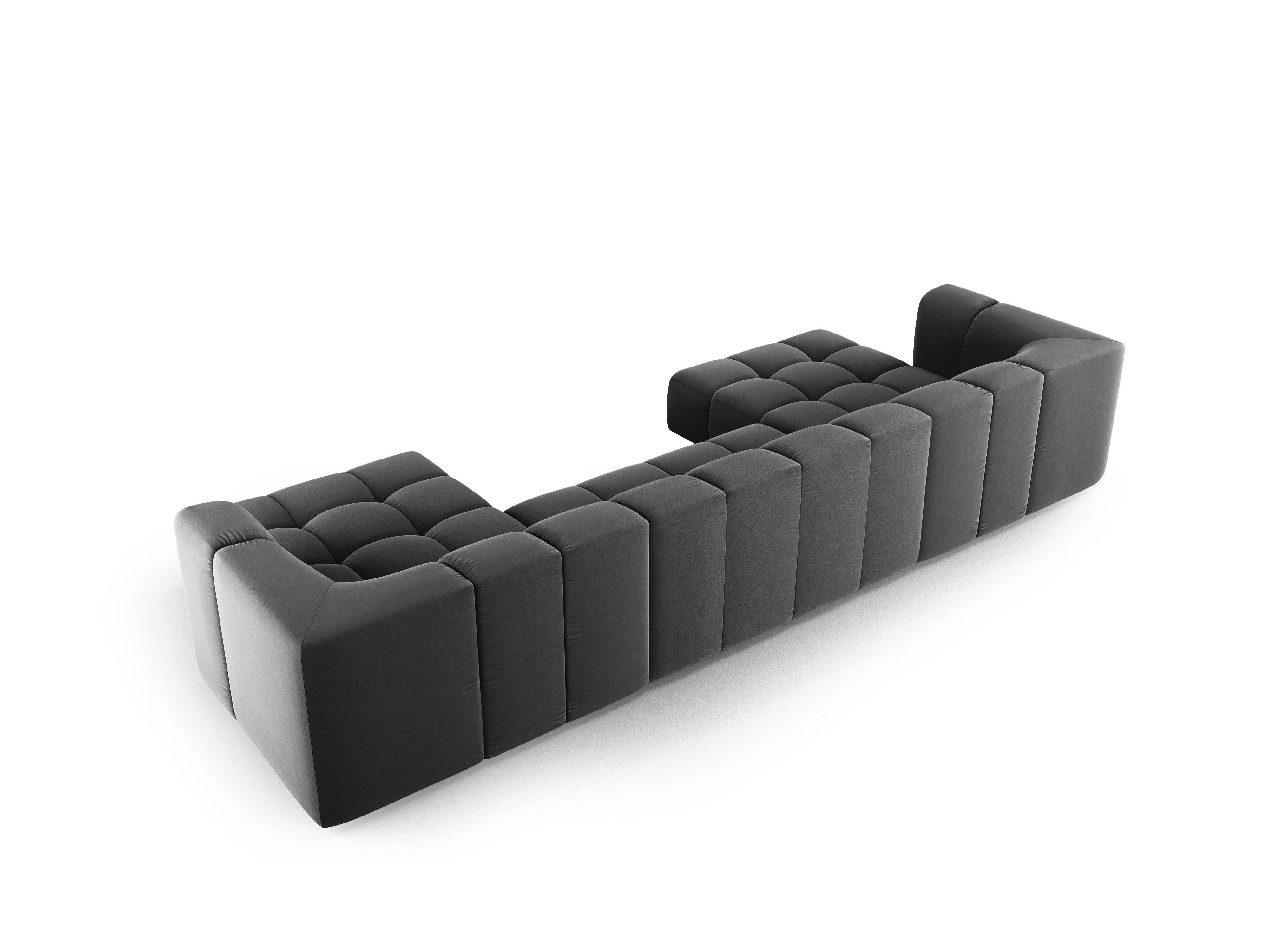 Sofa panoramiczna aksamitna FRANCESCA szary Milo Casa Eye on Design