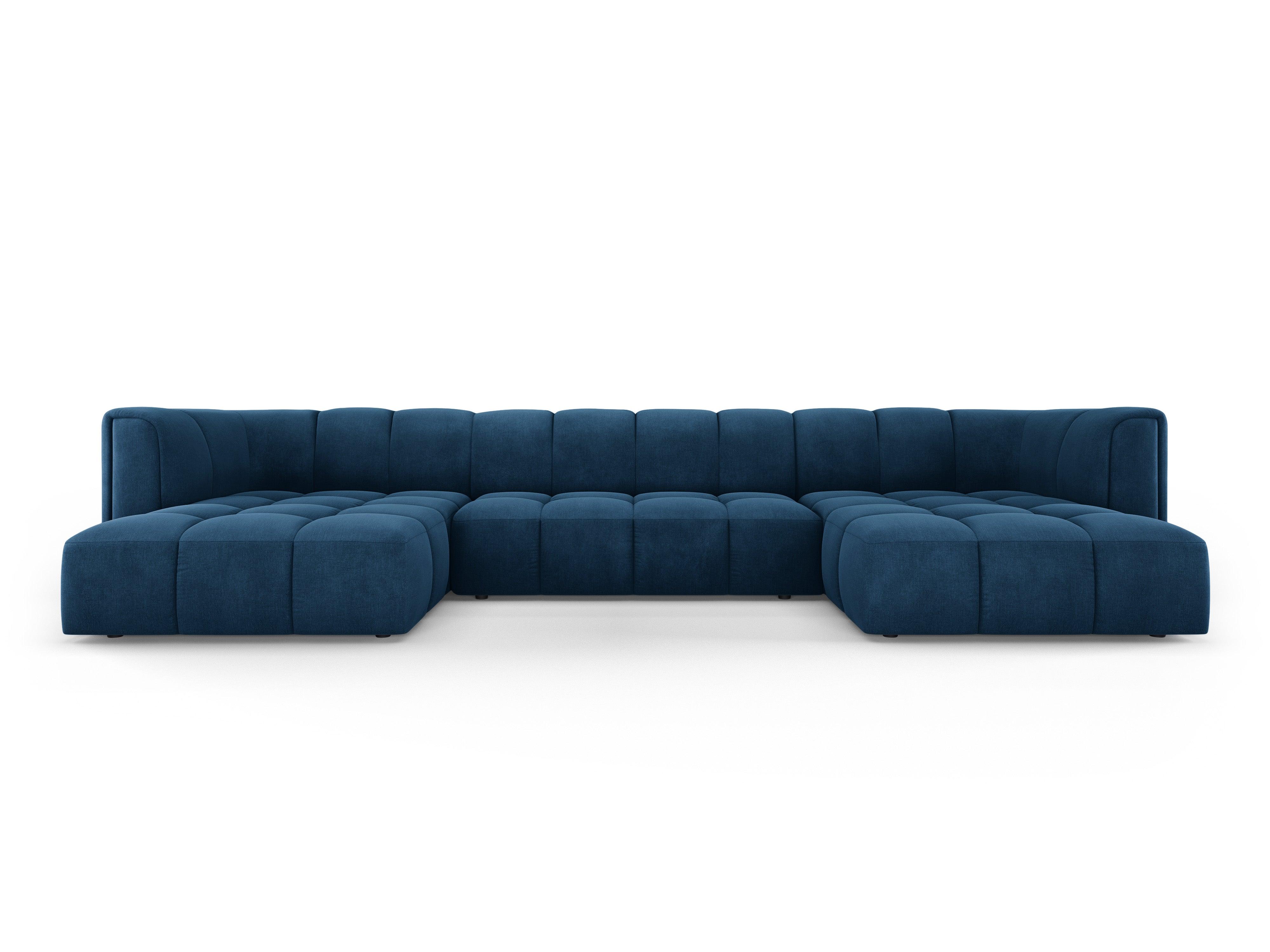 Sofa panoramiczna FRANCESCA granat królewski szenil do salonu
