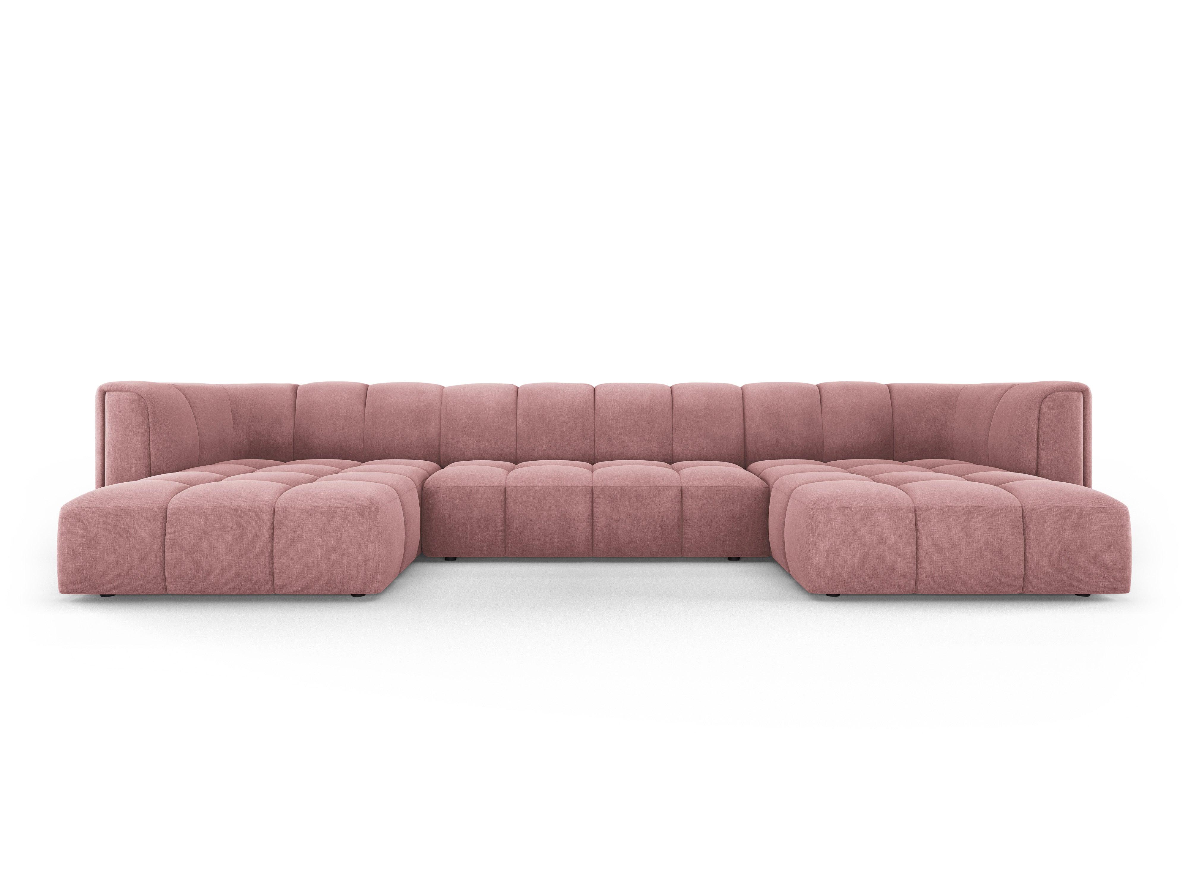 Sofa panoramiczna FRANCESCA różowy szenil do salonu