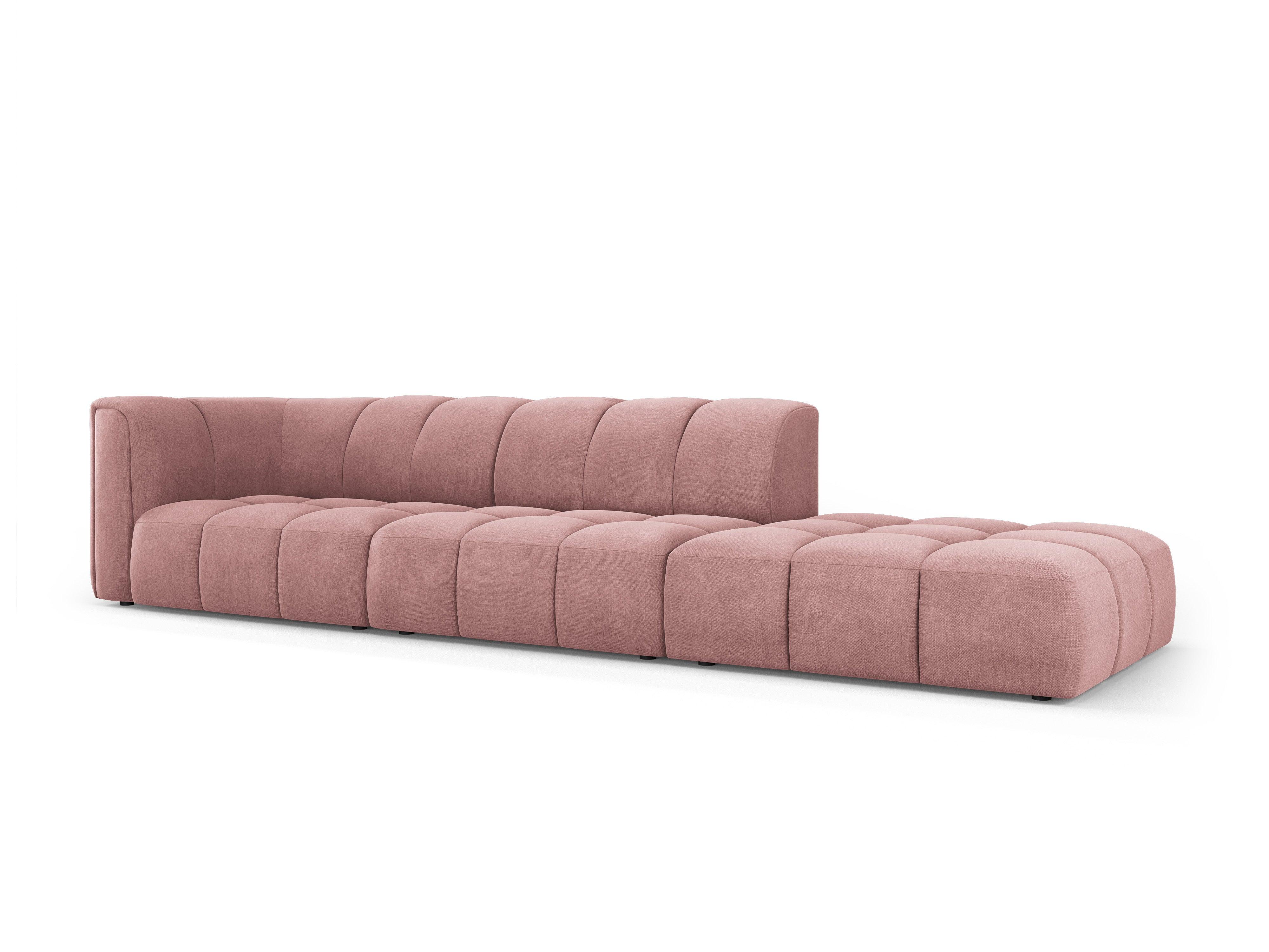Sofa prawostronna FRANCESCA różowy szenil – Besolux