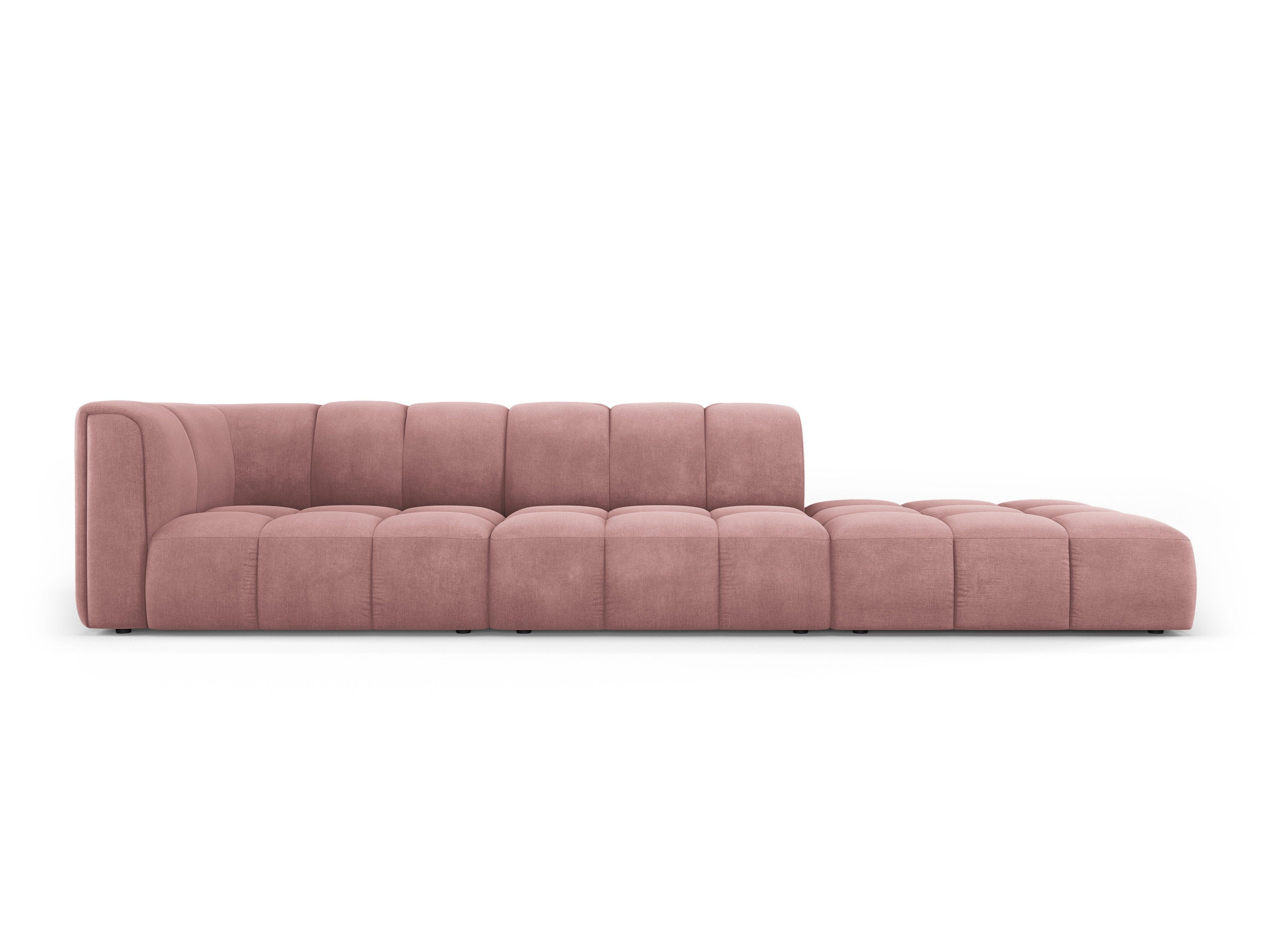 Sofa prawostronna FRANCESCA różowy szenil do salonu