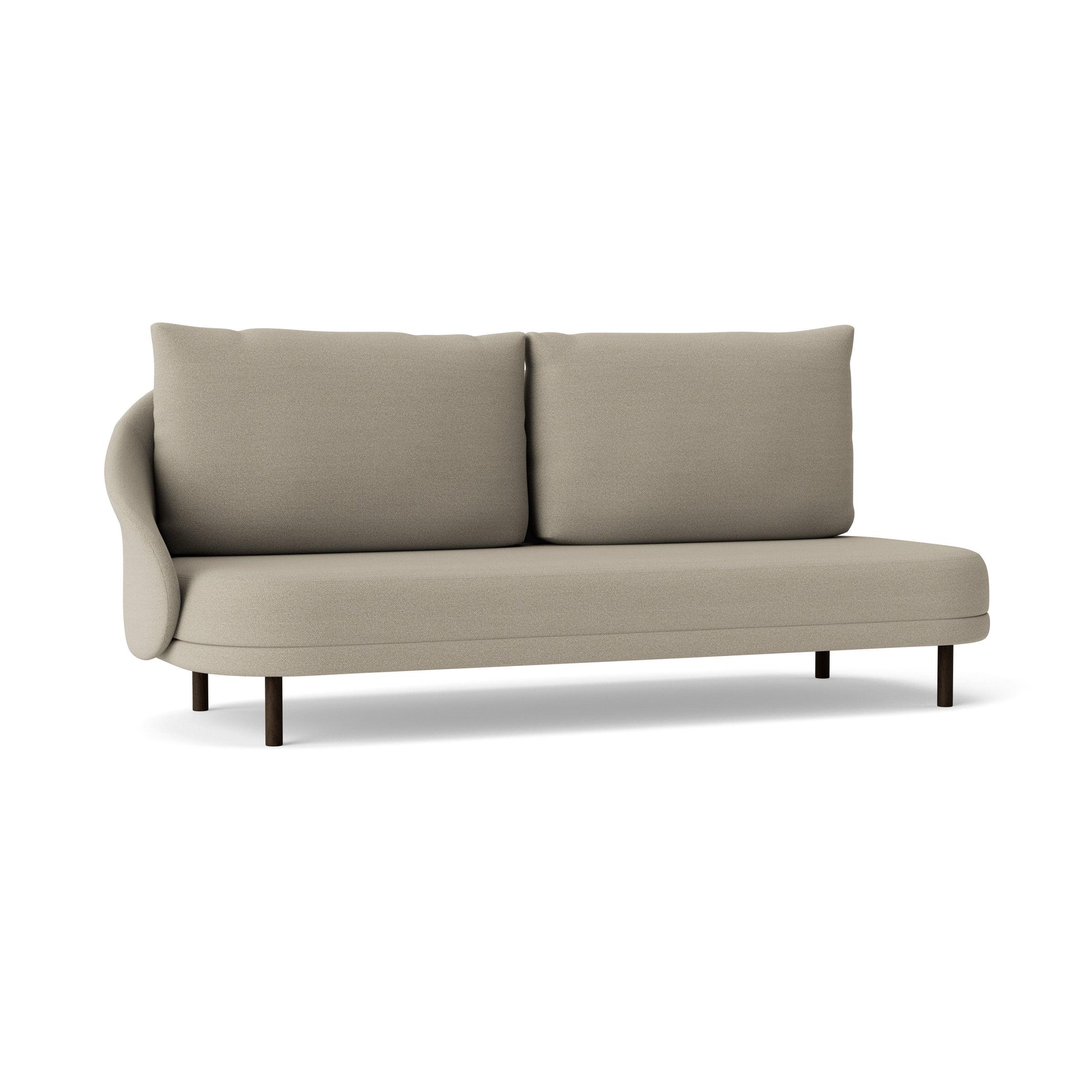 Sofa prawostronna NEW WAVE dębowy NORR11 ciemny dębowy tkanina beżowy Eye on Design