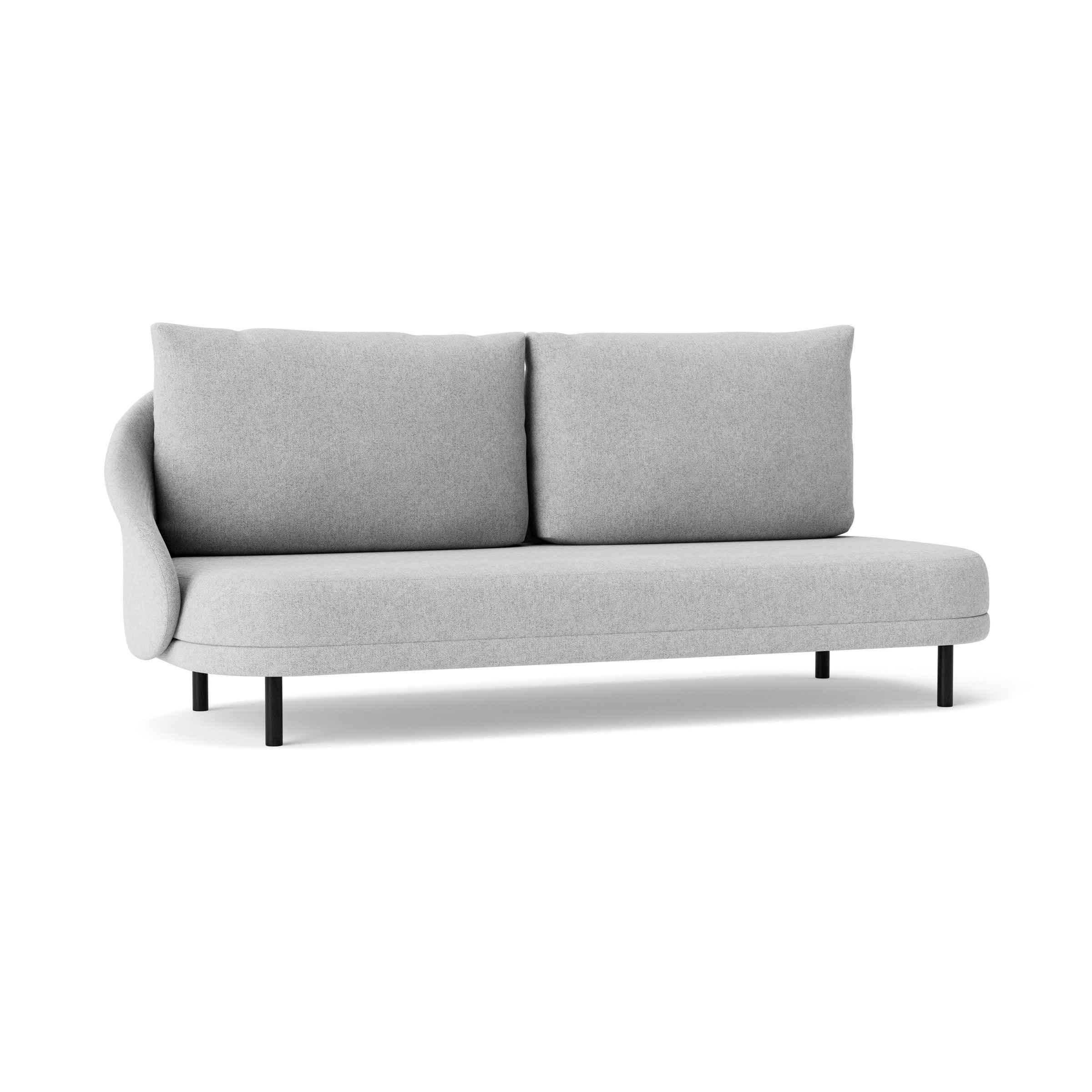 Sofa prawostronna NEW WAVE dębowy NORR11 czarny dębowy tkanina jasnoszary Eye on Design