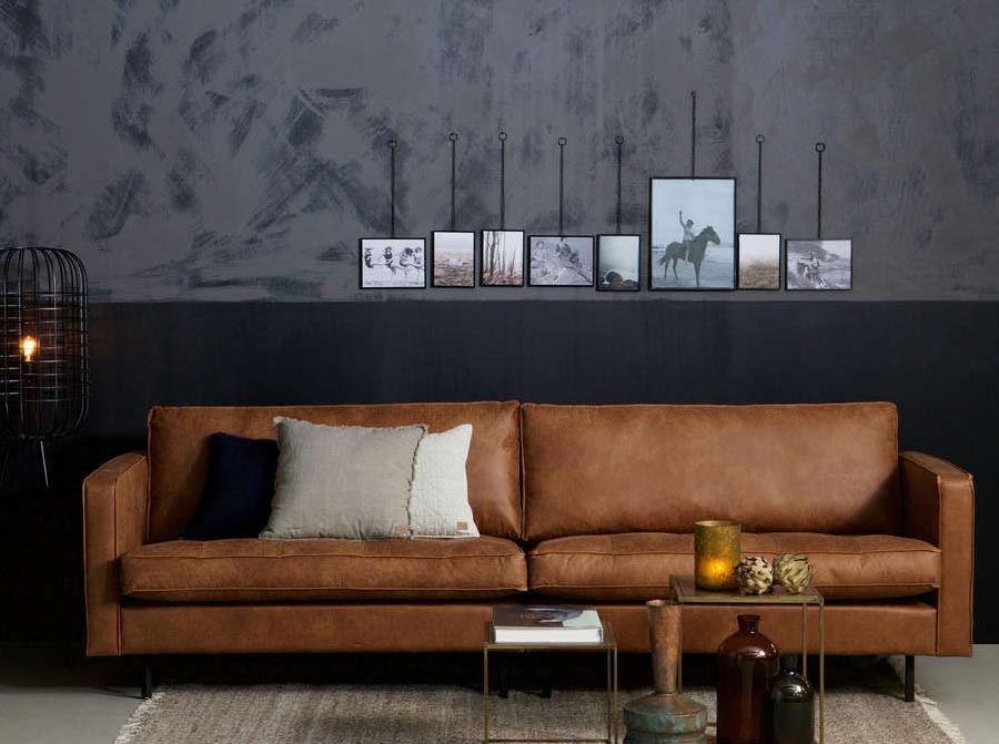 Sofa van fluweel 3-zits RODEO CLASSIC mosterdkleurig