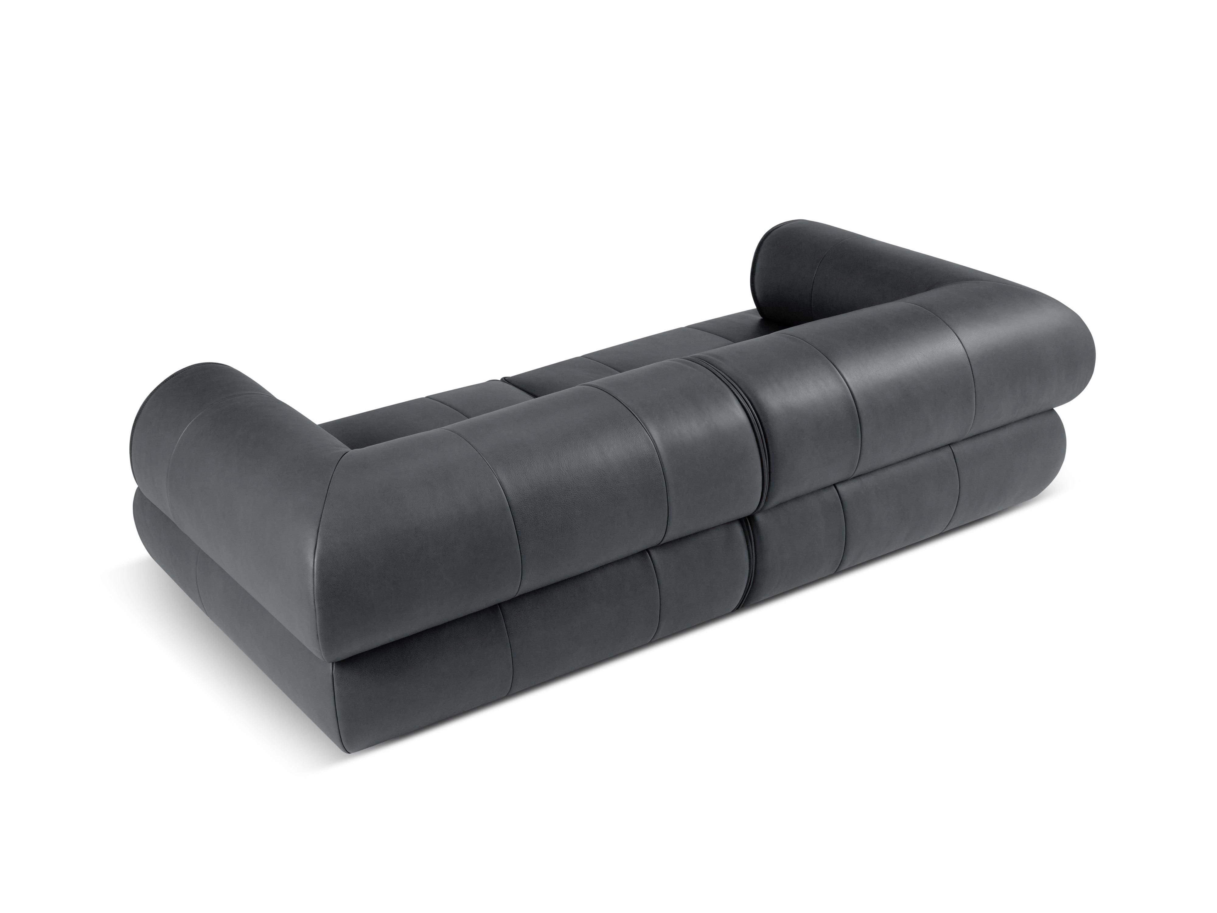 Sofa skórzana 3-osobowa LILY grafitowy Maison Heritage Eye on Design