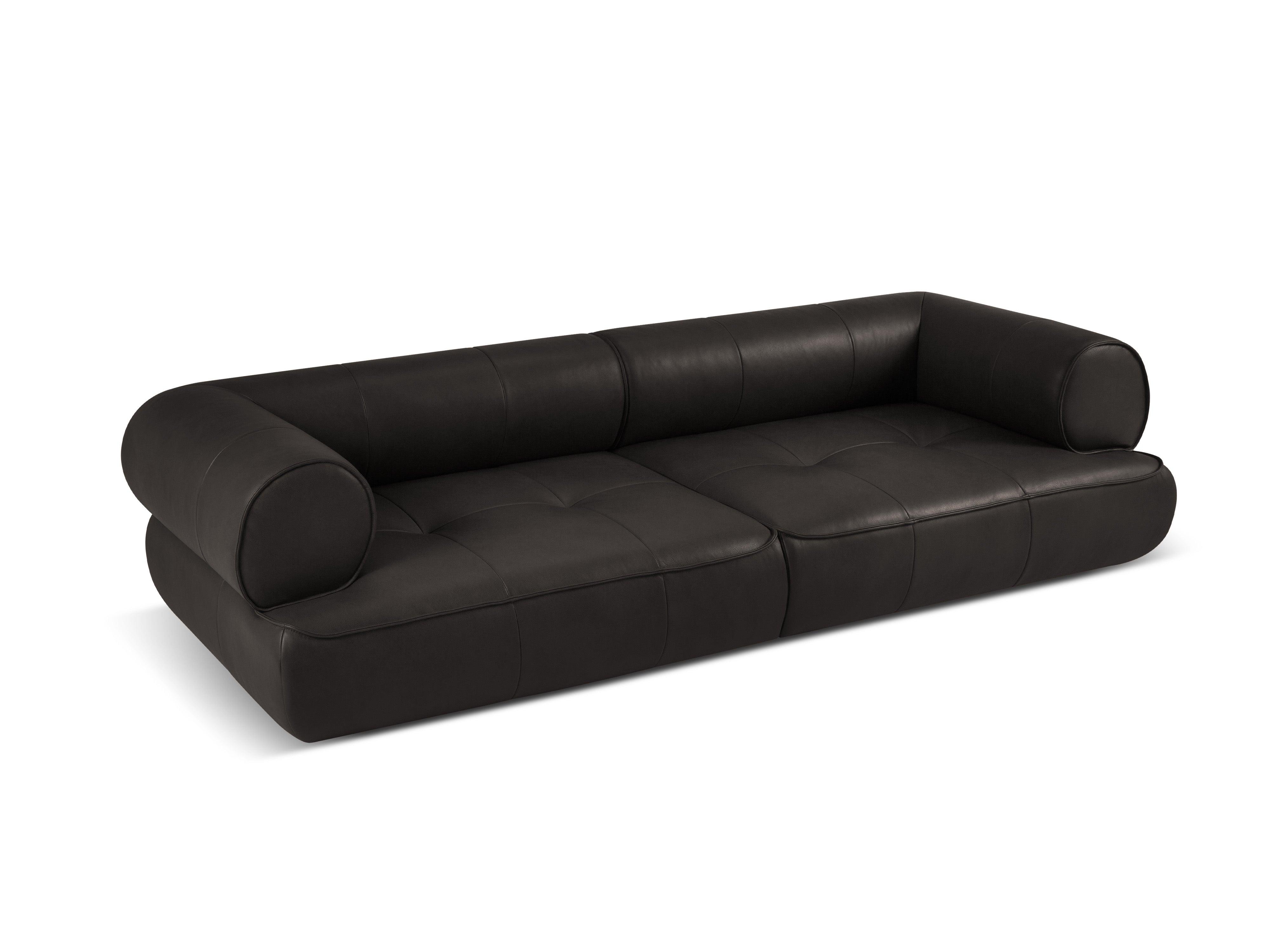 Sofa skórzana 4-osobowa LILY czarny Maison Heritage Eye on Design