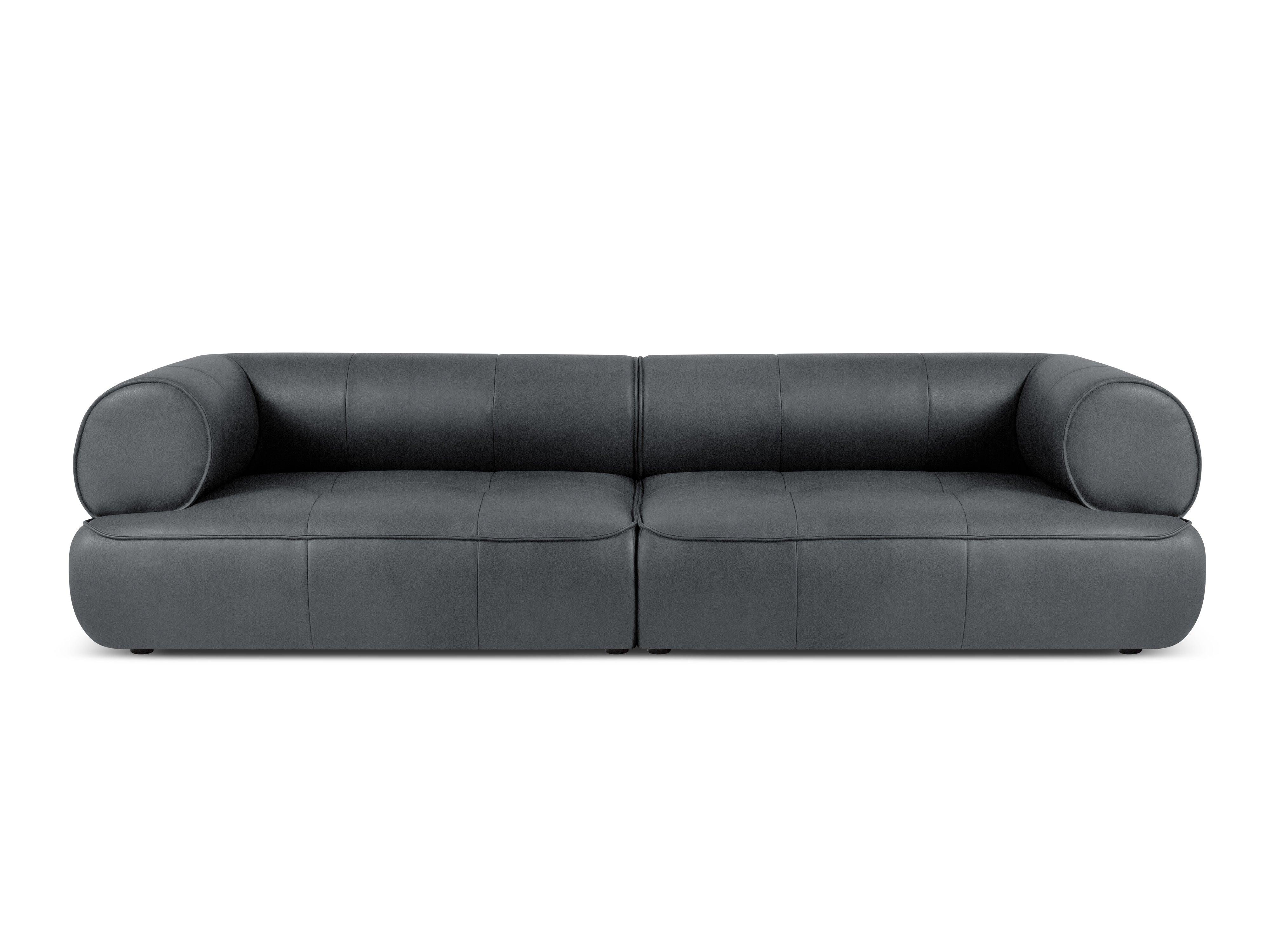 Sofa skórzana 4-osobowa LILY grafitowy Maison Heritage Eye on Design