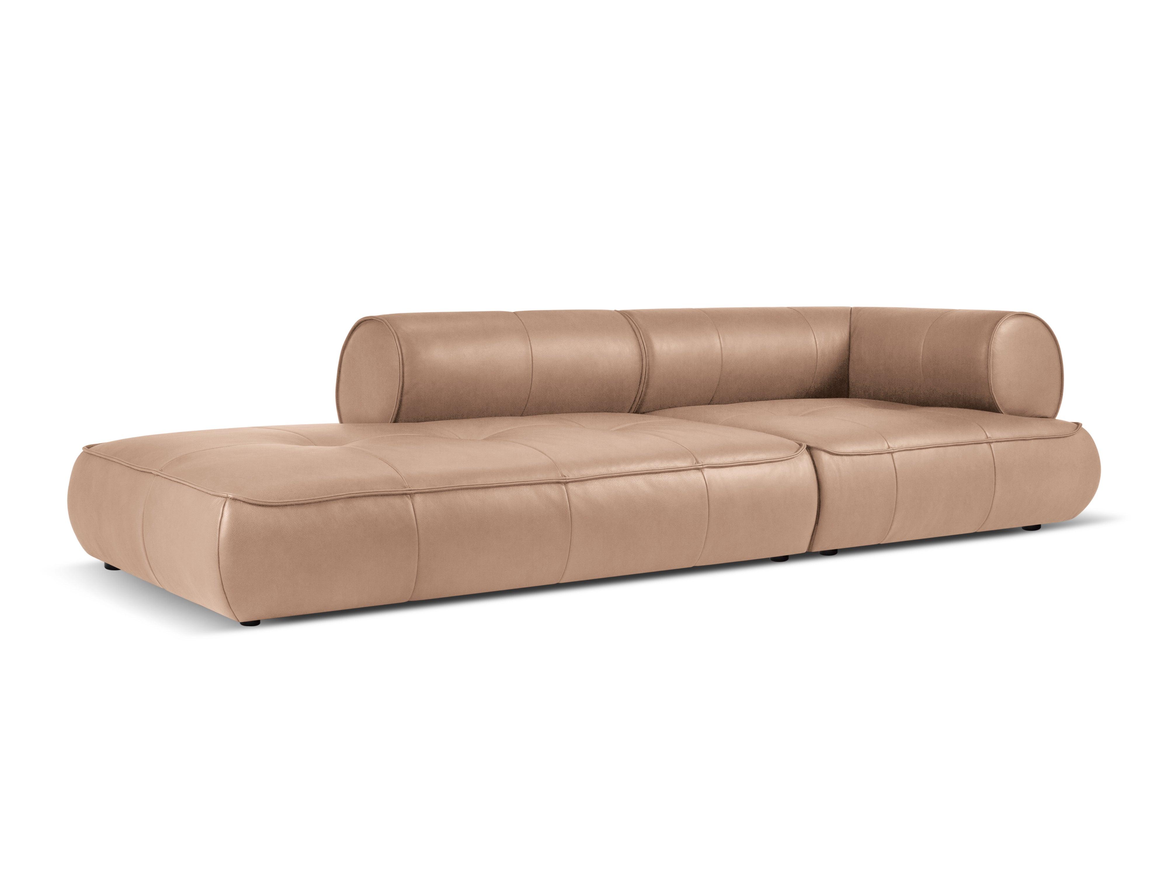 Sofa skórzana otwarta lewostronna LILY cappuccino Maison Heritage Eye on Design