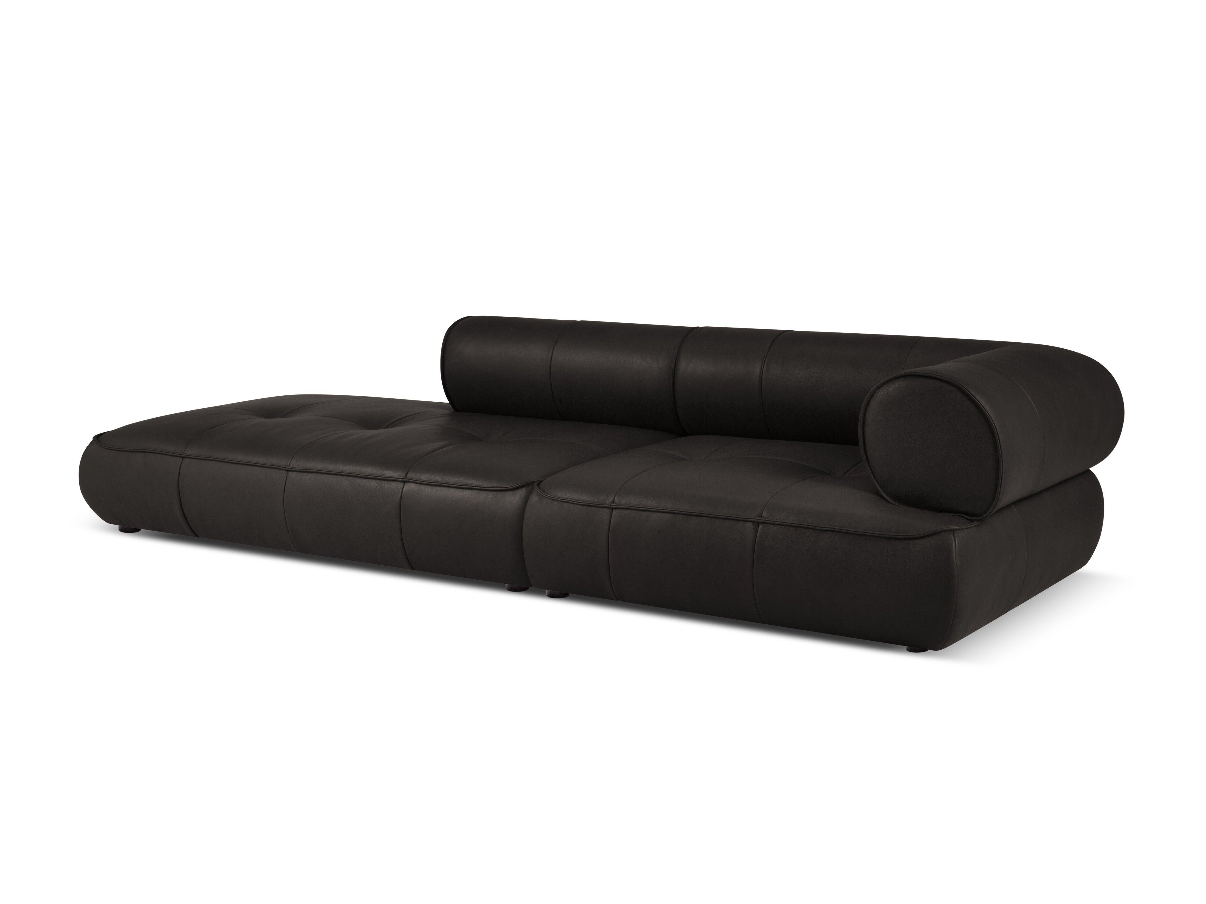 Sofa skórzana otwarta lewostronna LILY czarny Maison Heritage Eye on Design