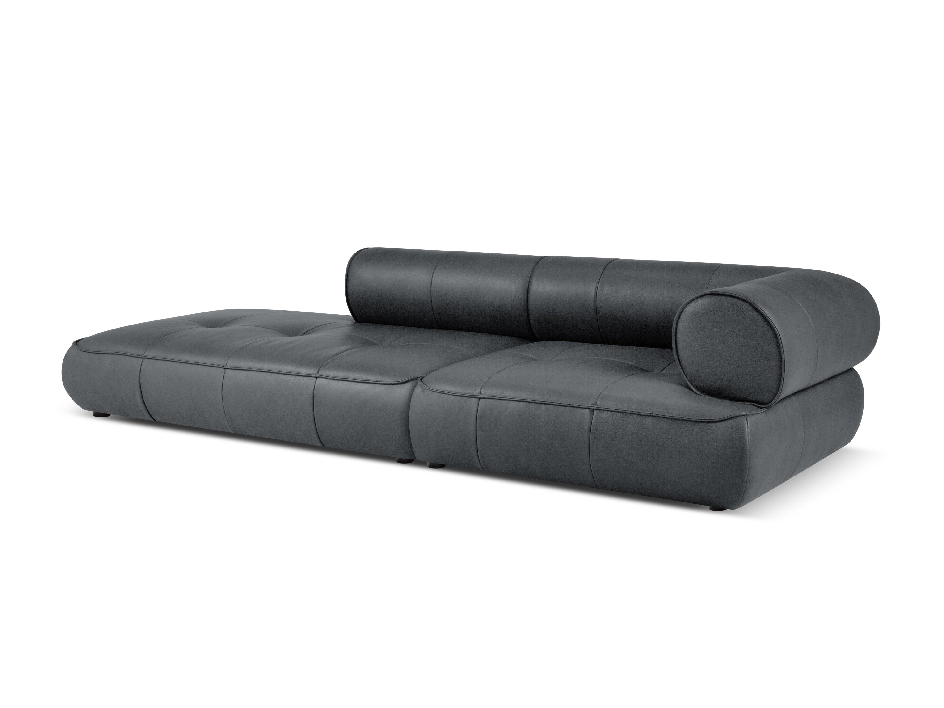 Sofa skórzana otwarta lewostronna LILY grafitowy Maison Heritage Eye on Design