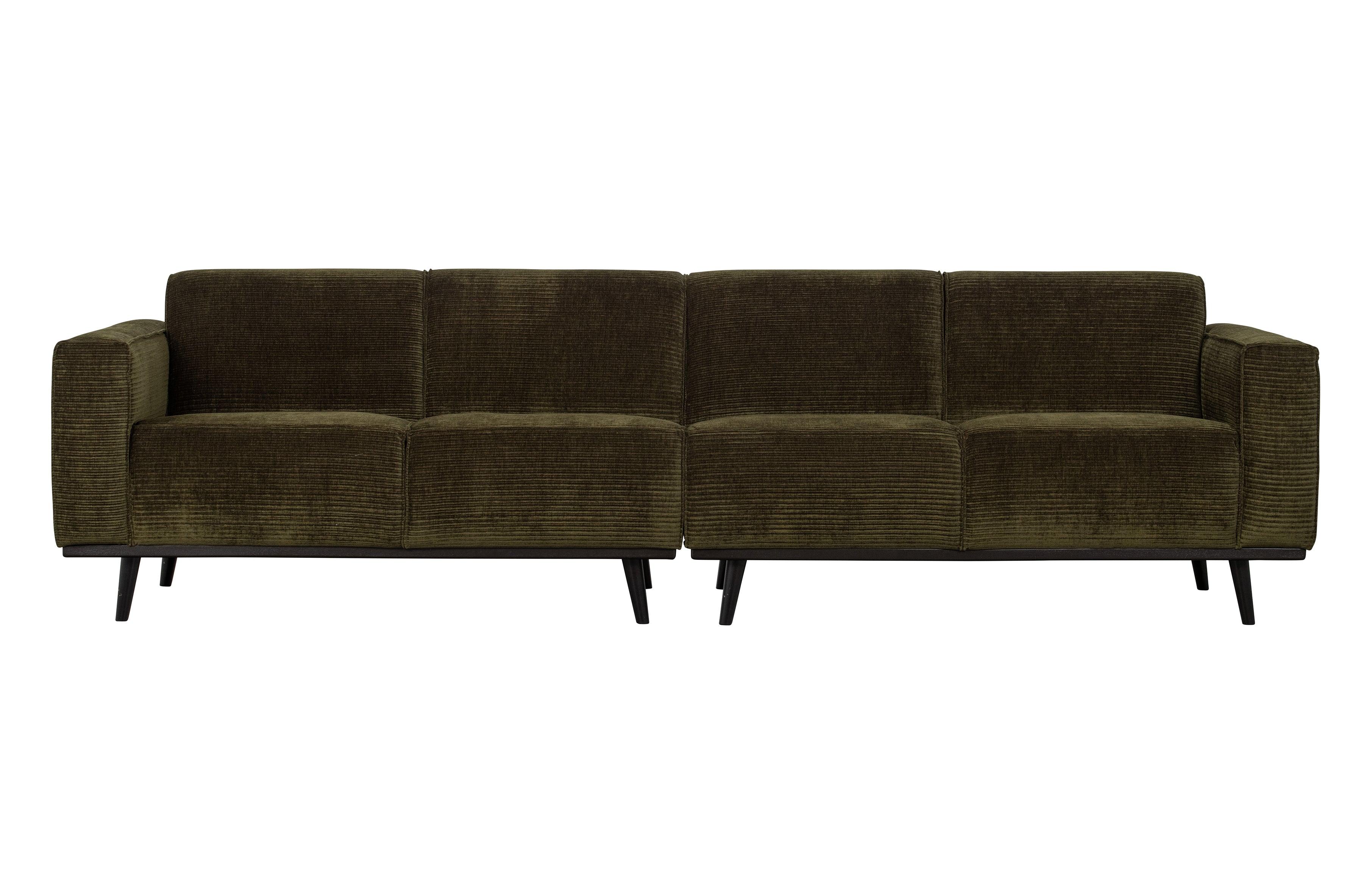 Sofa sztruksowa 4-osobowa STATEMENT ciemnozielony Be Pure Eye on Design