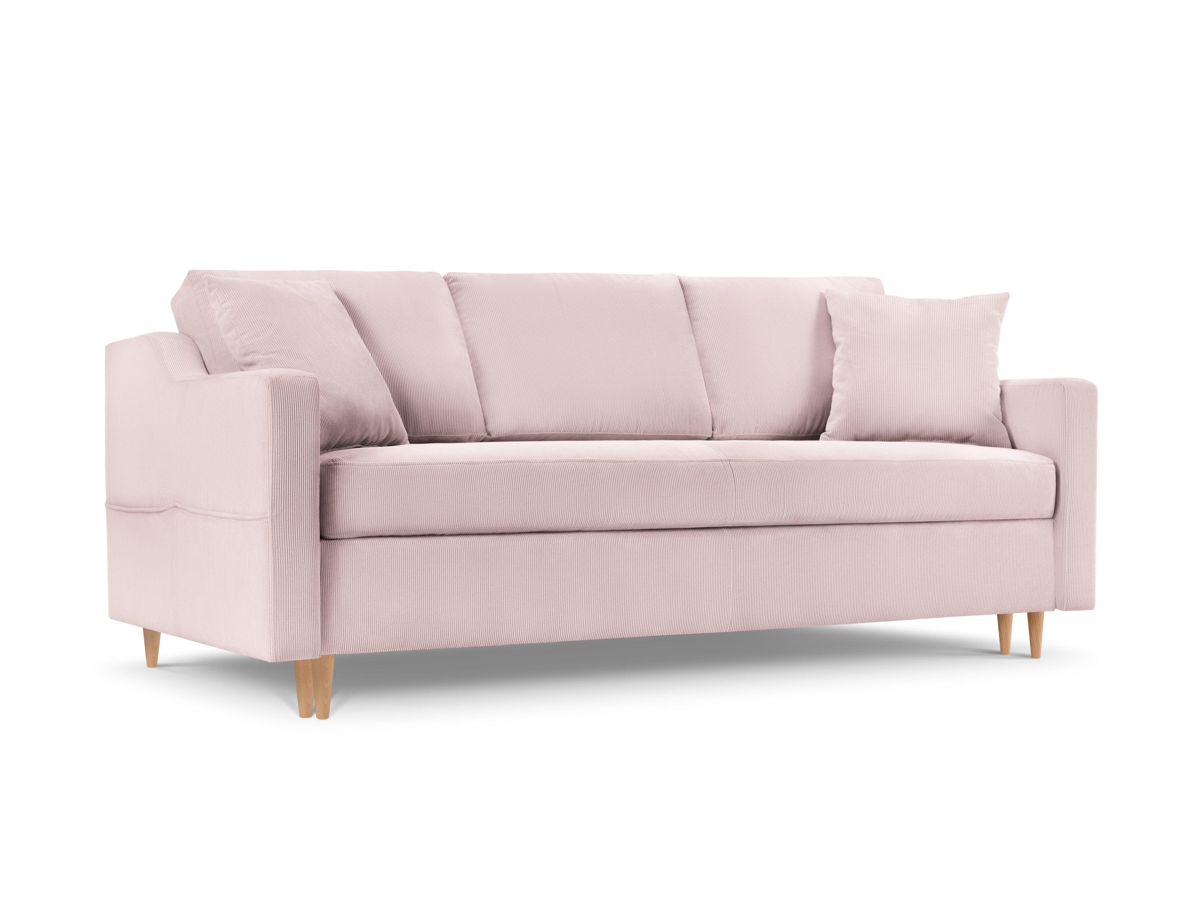 Sofa sztruksowa z funkcją spania ROSE różowy Mazzini Sofas Eye on Design