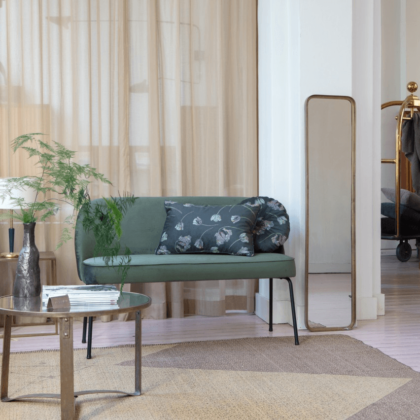 Cognac Vogue leather bench