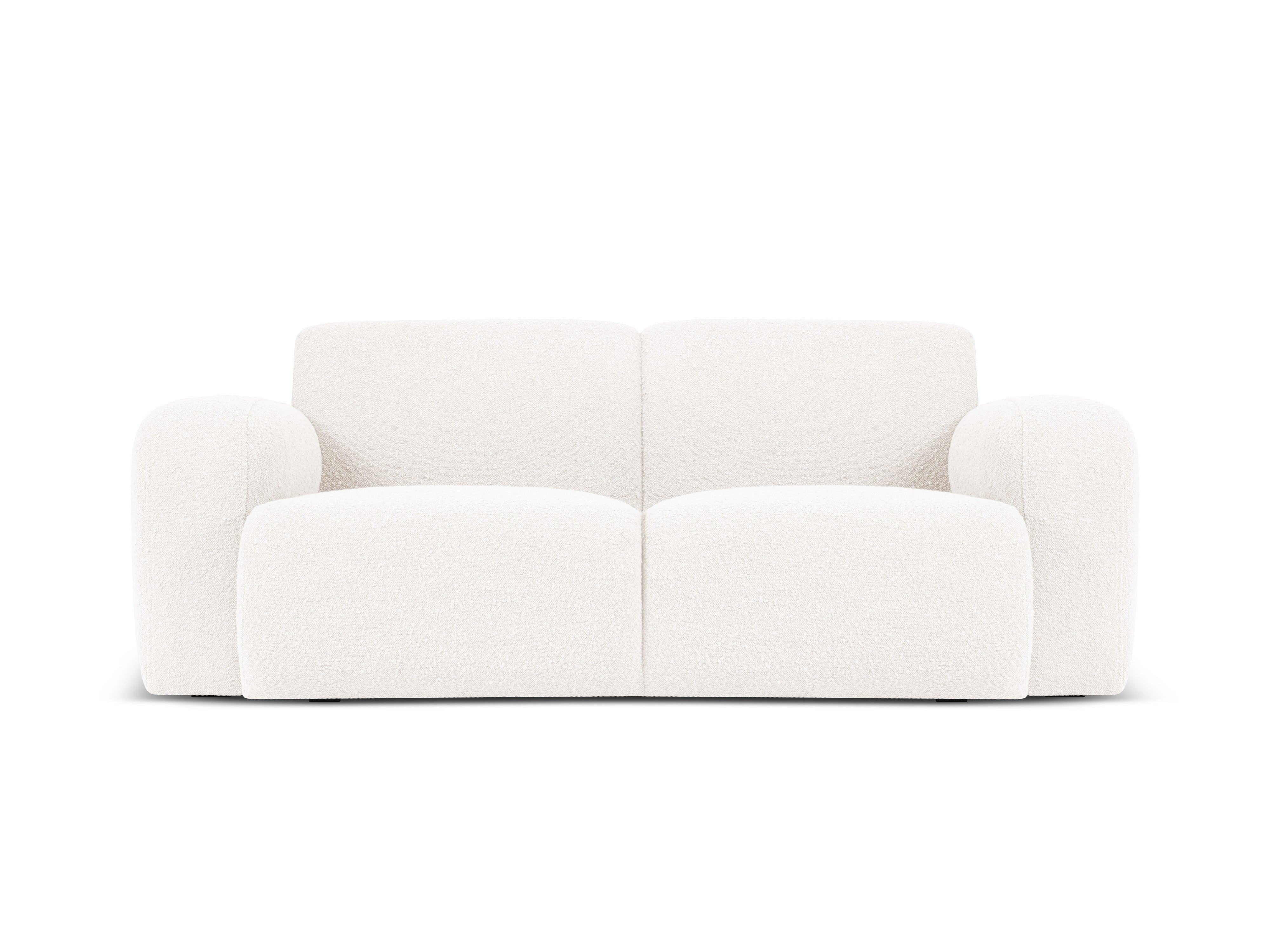 Sofa w tkaninie boucle 2-osobowa LOLA biały do salonu