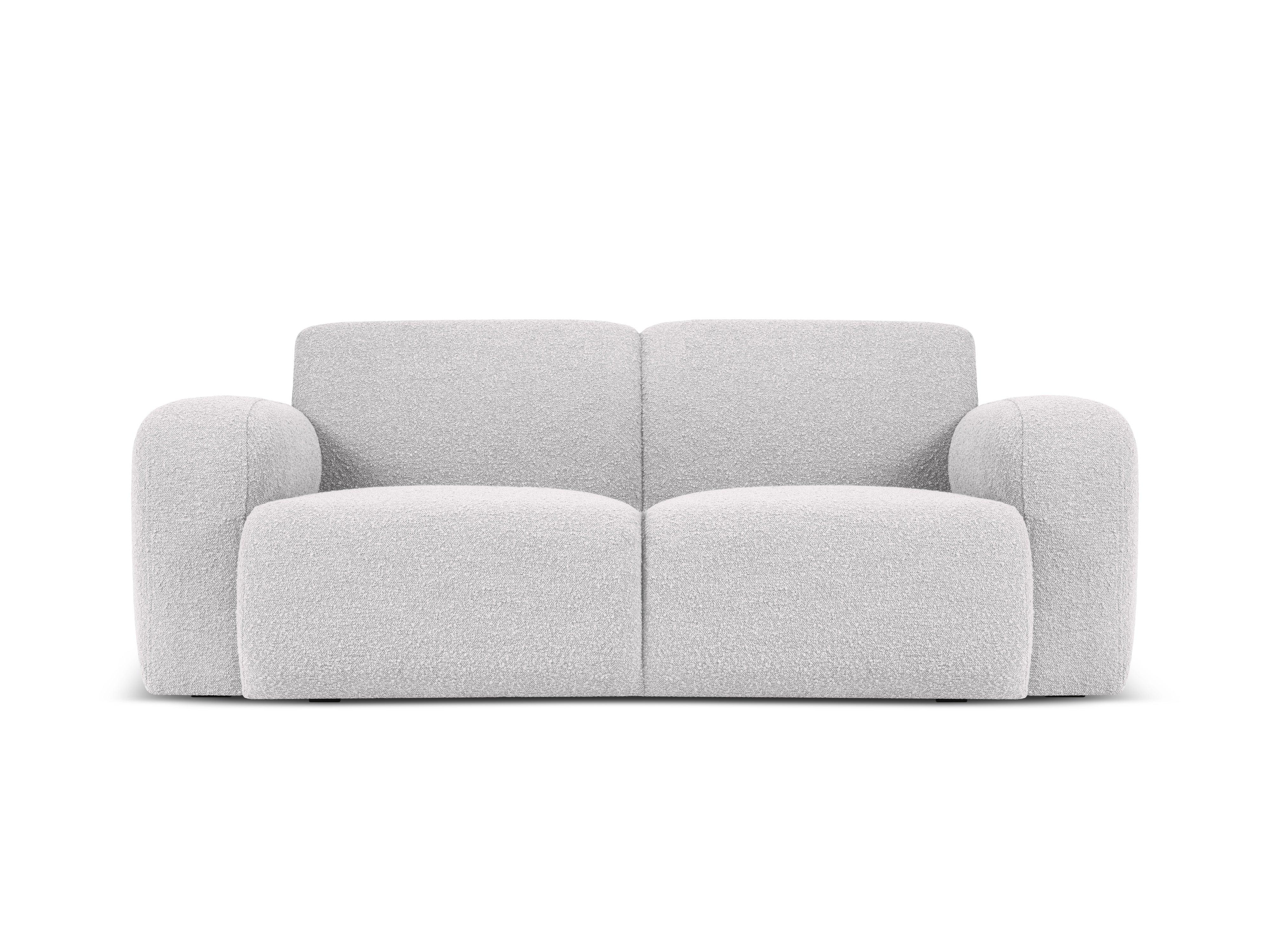 Sofa w tkaninie boucle 2-osobowa LOLA jasnoszary do salonu