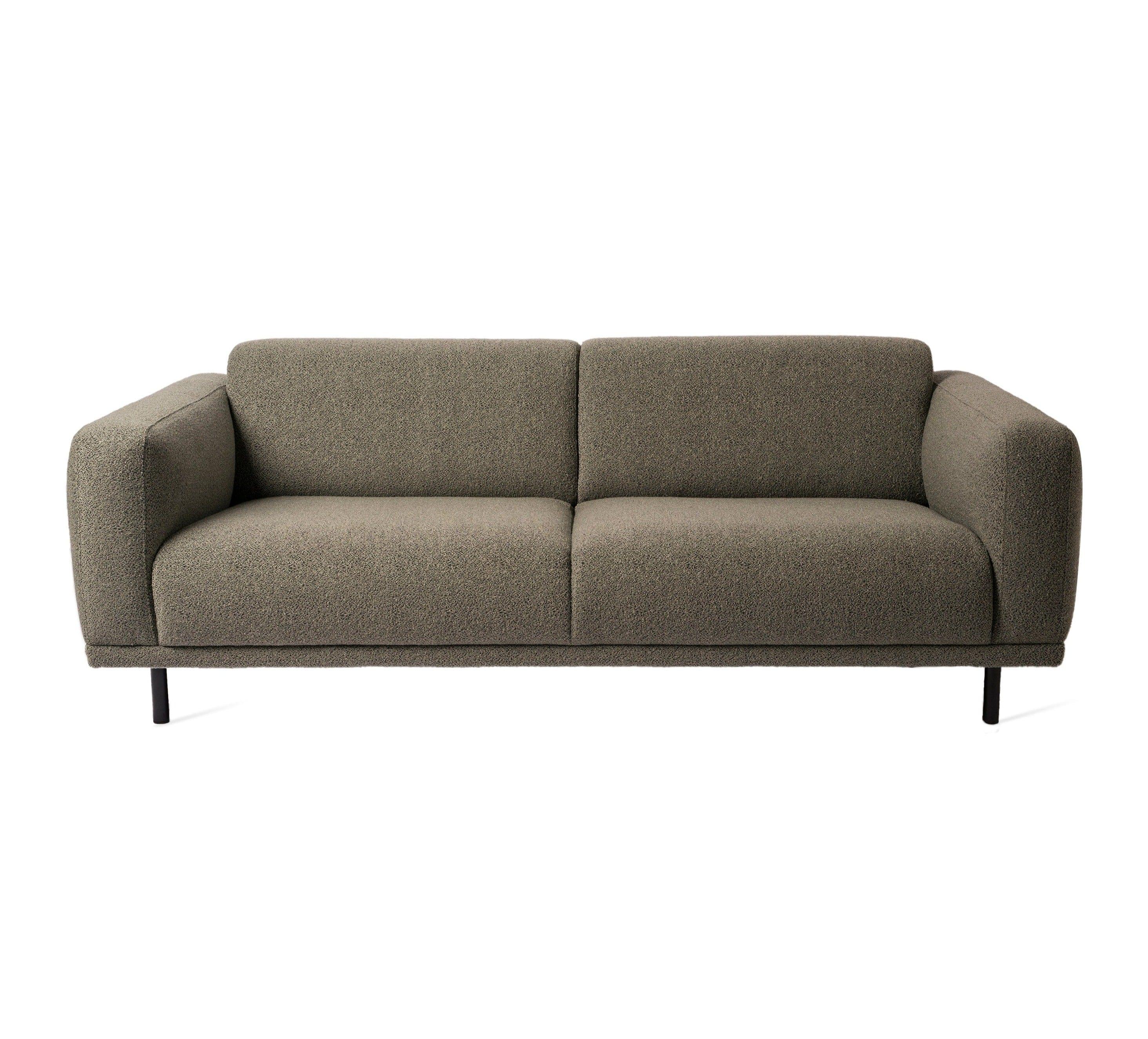 Sofa w tkaninie boucle 2-osobowa TEDDY oliwkowy Pols Potten Eye on Design