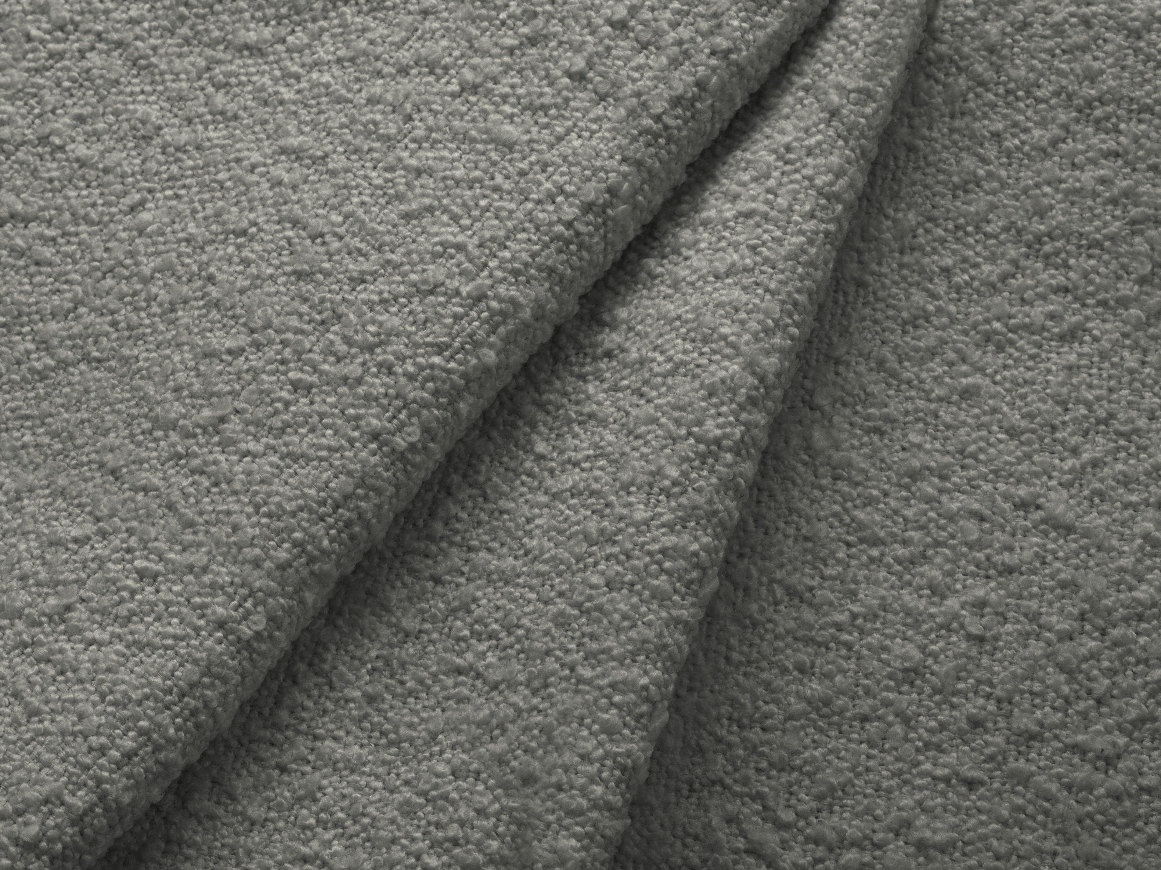 Sofa w tkaninie boucle 2-osobowa VIENNA szary z czarną podstawą Cosmopolitan Design Eye on Design