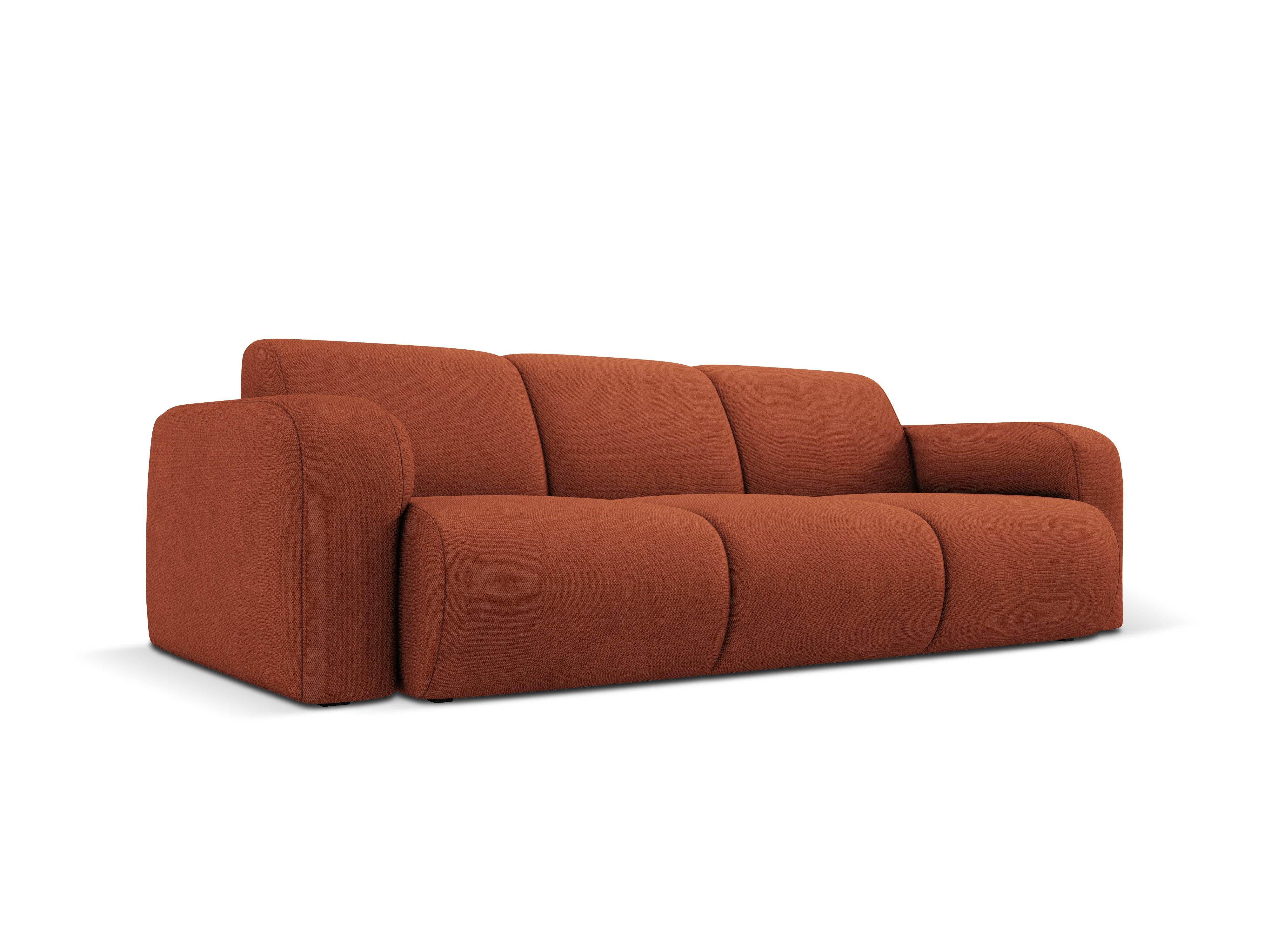 Sofa w tkaninie chenillowej 3-osobowa LOLA pomarańczowy – Windsor & Co