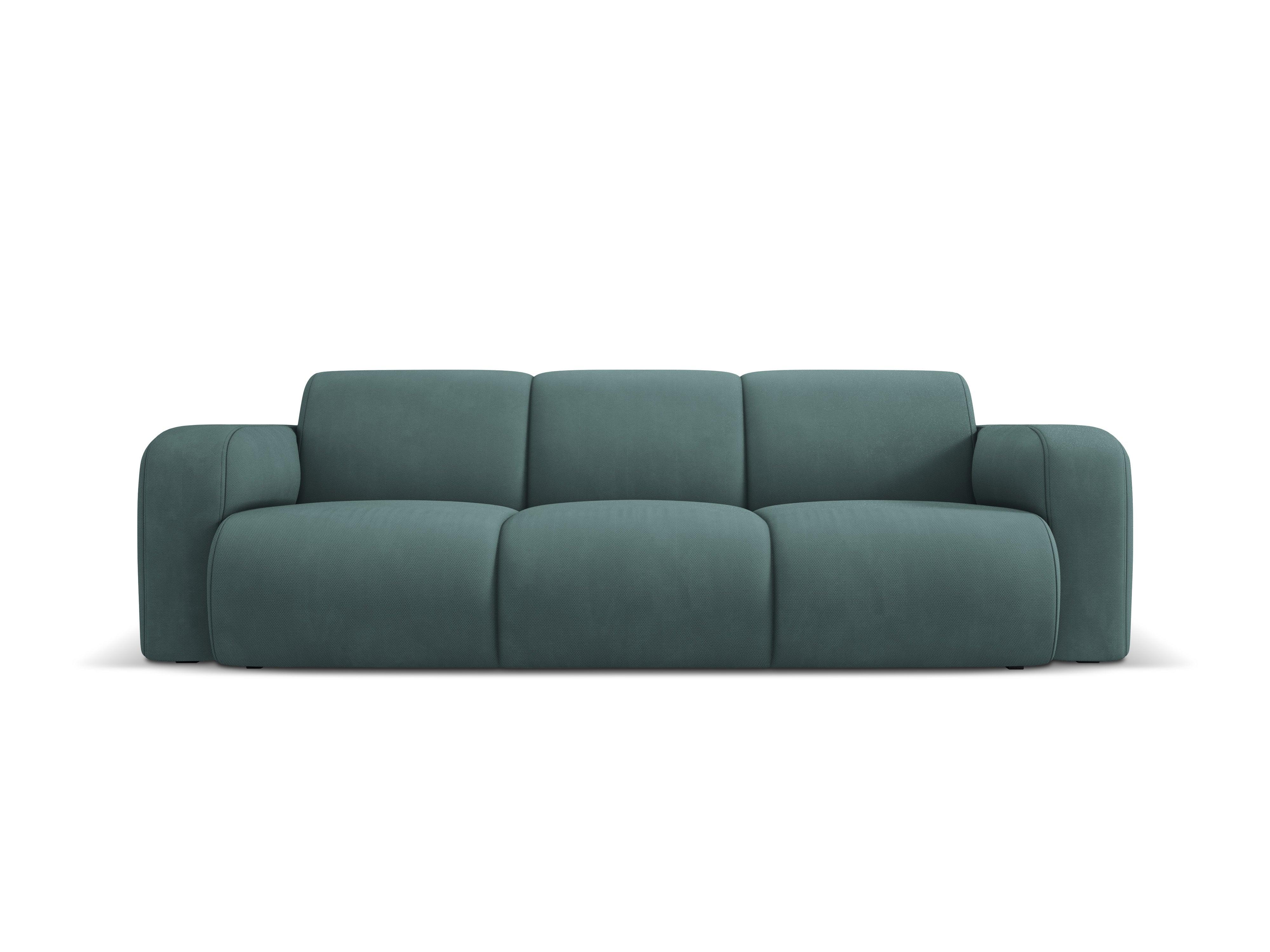 Sofa w tkaninie chenillowej 3-osobowa LOLA zieleń morska Windsor & Co Eye on Design