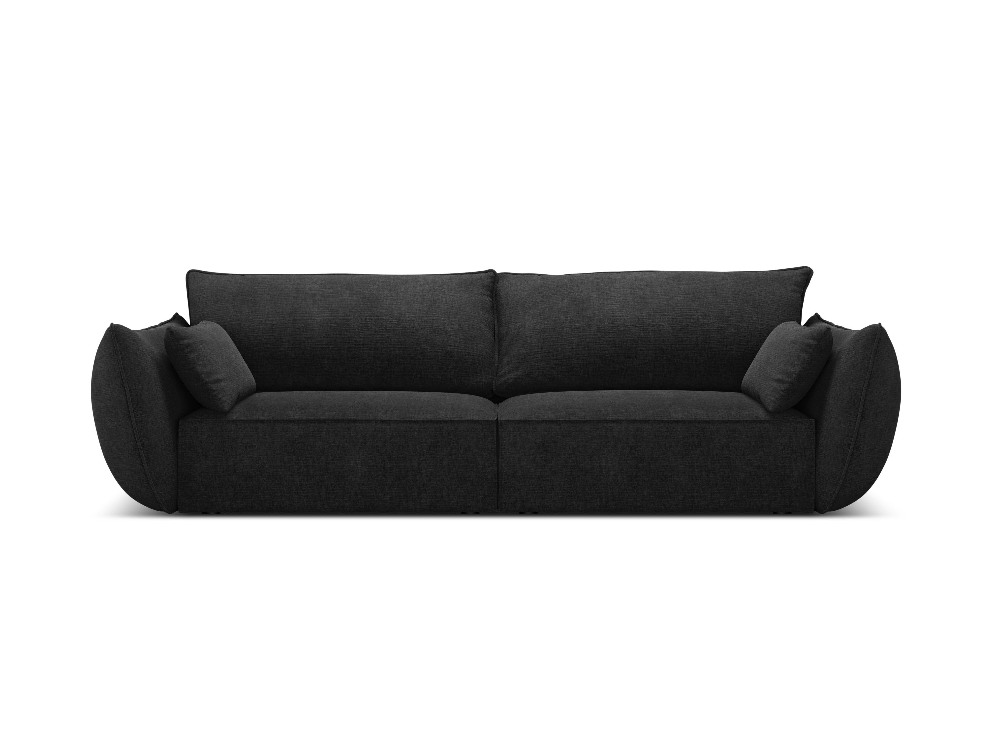 Sofa w tkaninie szenilowej 3-osobowa VANDA czarny Mazzini Sofas Eye on Design