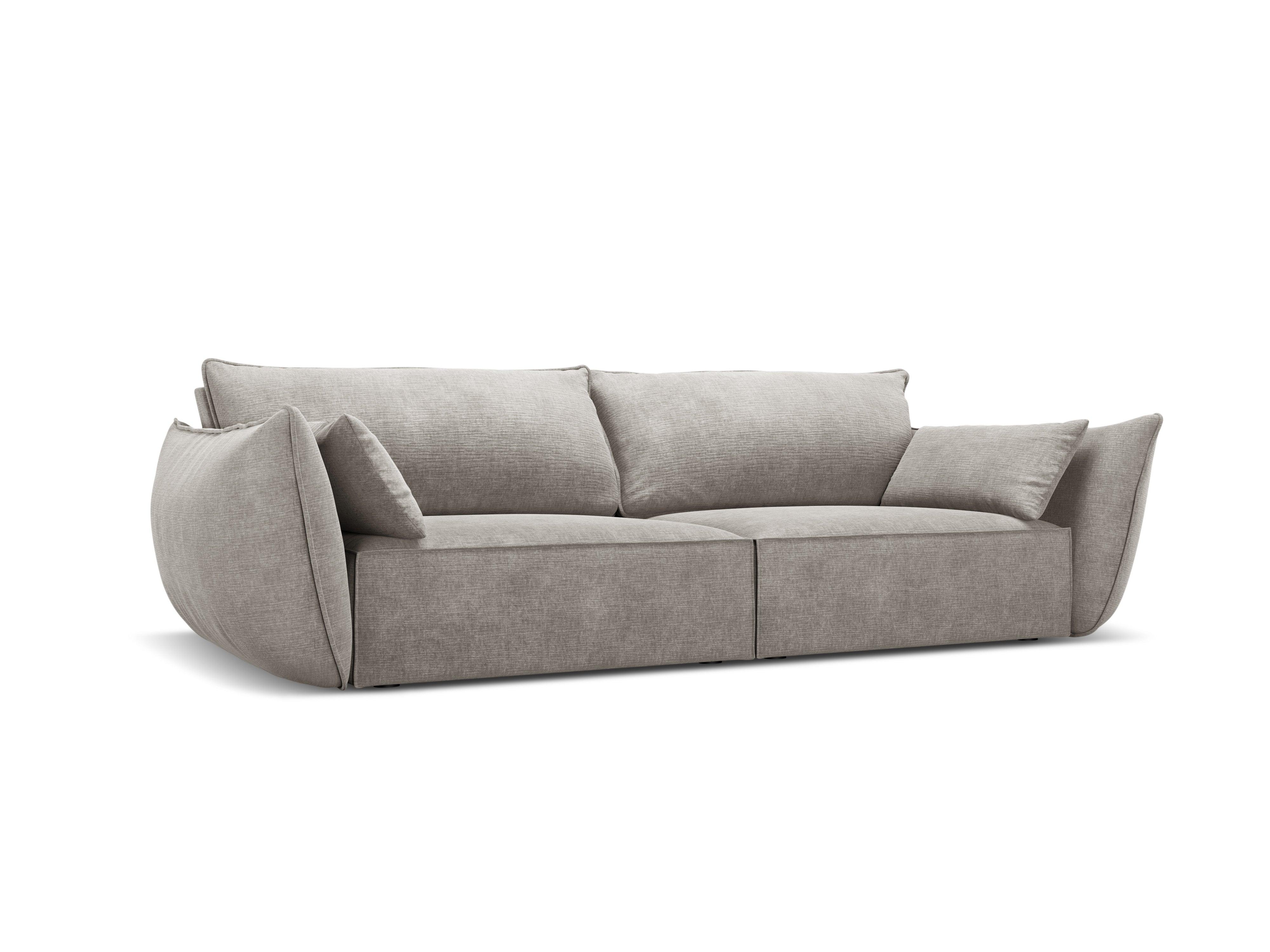 Sofa w tkaninie szenilowej 3-osobowa VANDA jasnoszary Mazzini Sofas Eye on Design