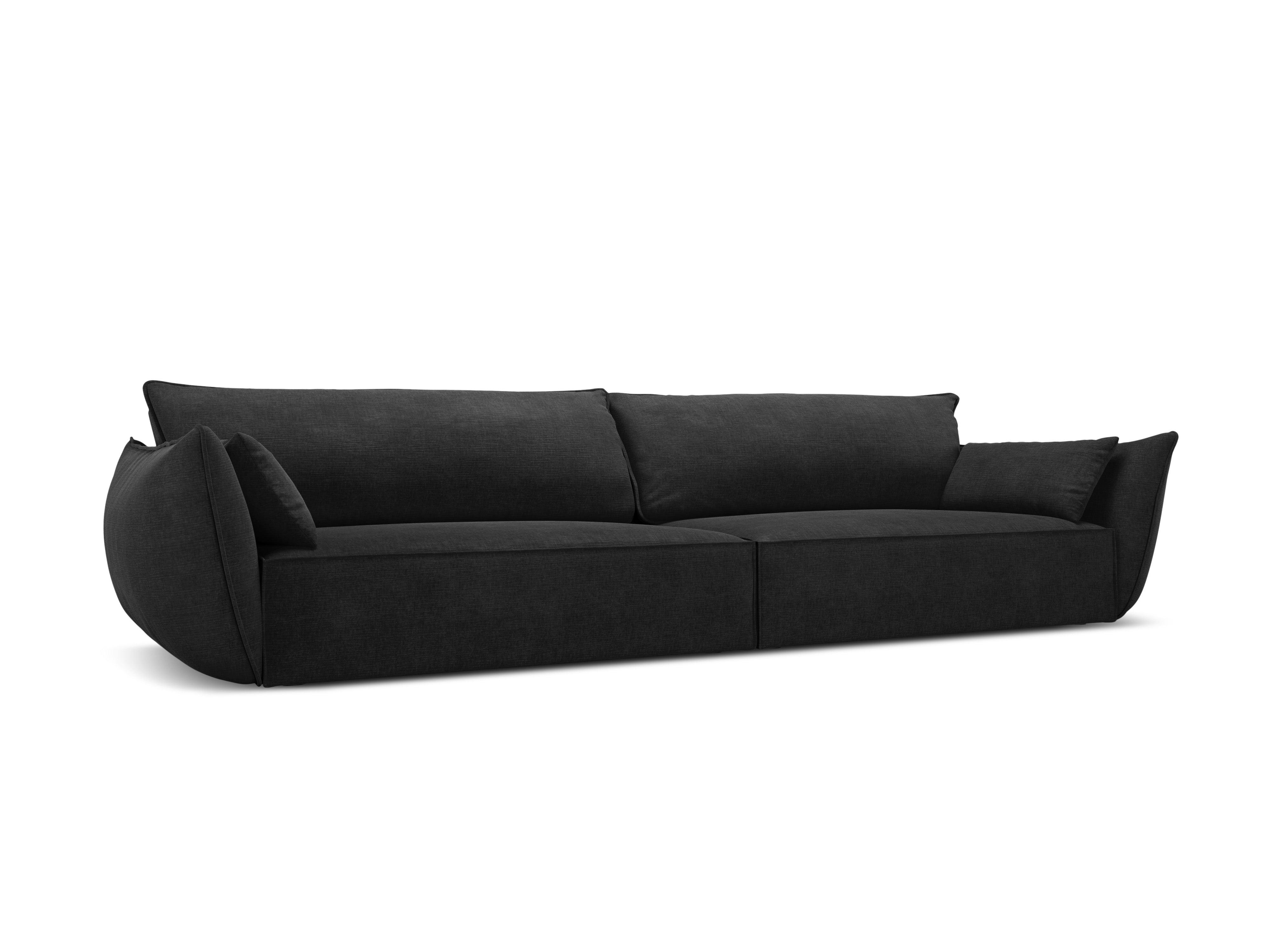 Sofa w tkaninie szenilowej 4-osobowa VANDA czarny Mazzini Sofas Eye on Design