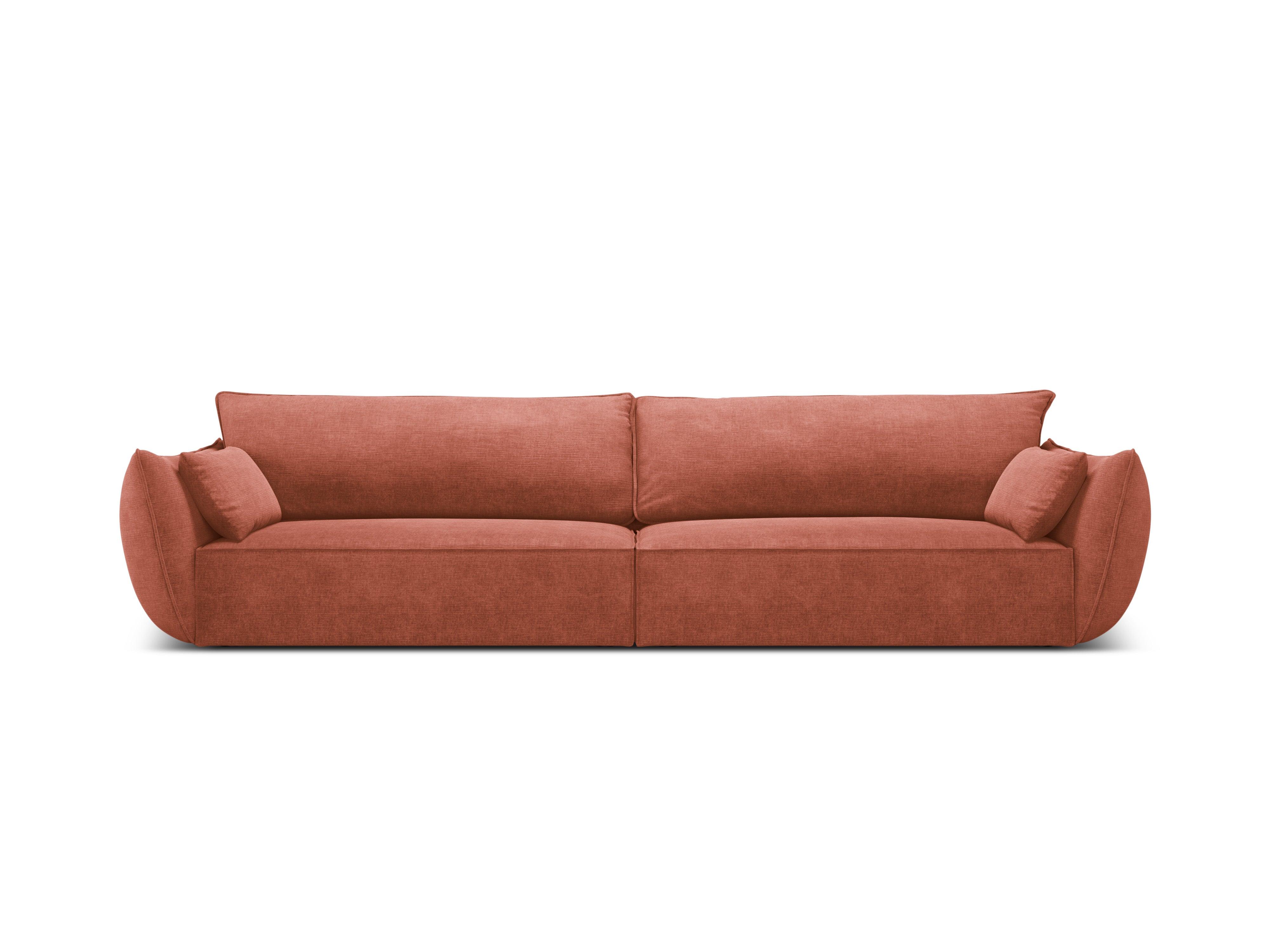 Sofa w tkaninie szenilowej 4-osobowa VANDA terracotta Mazzini Sofas Eye on Design