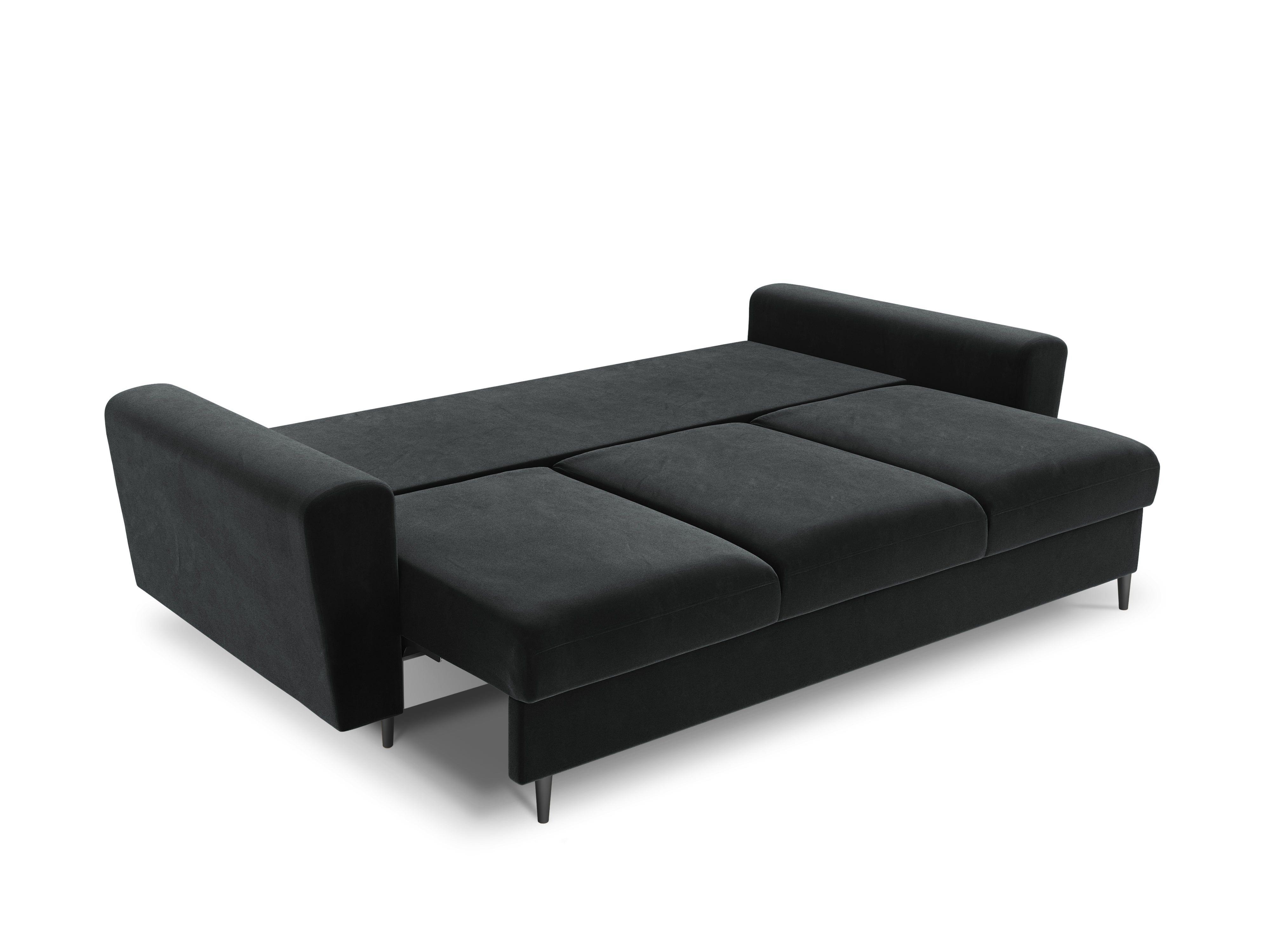Sofa z funkcją spania KYOTO ciemnoszary z czarną podstawą Cosmopolitan Design Eye on Design