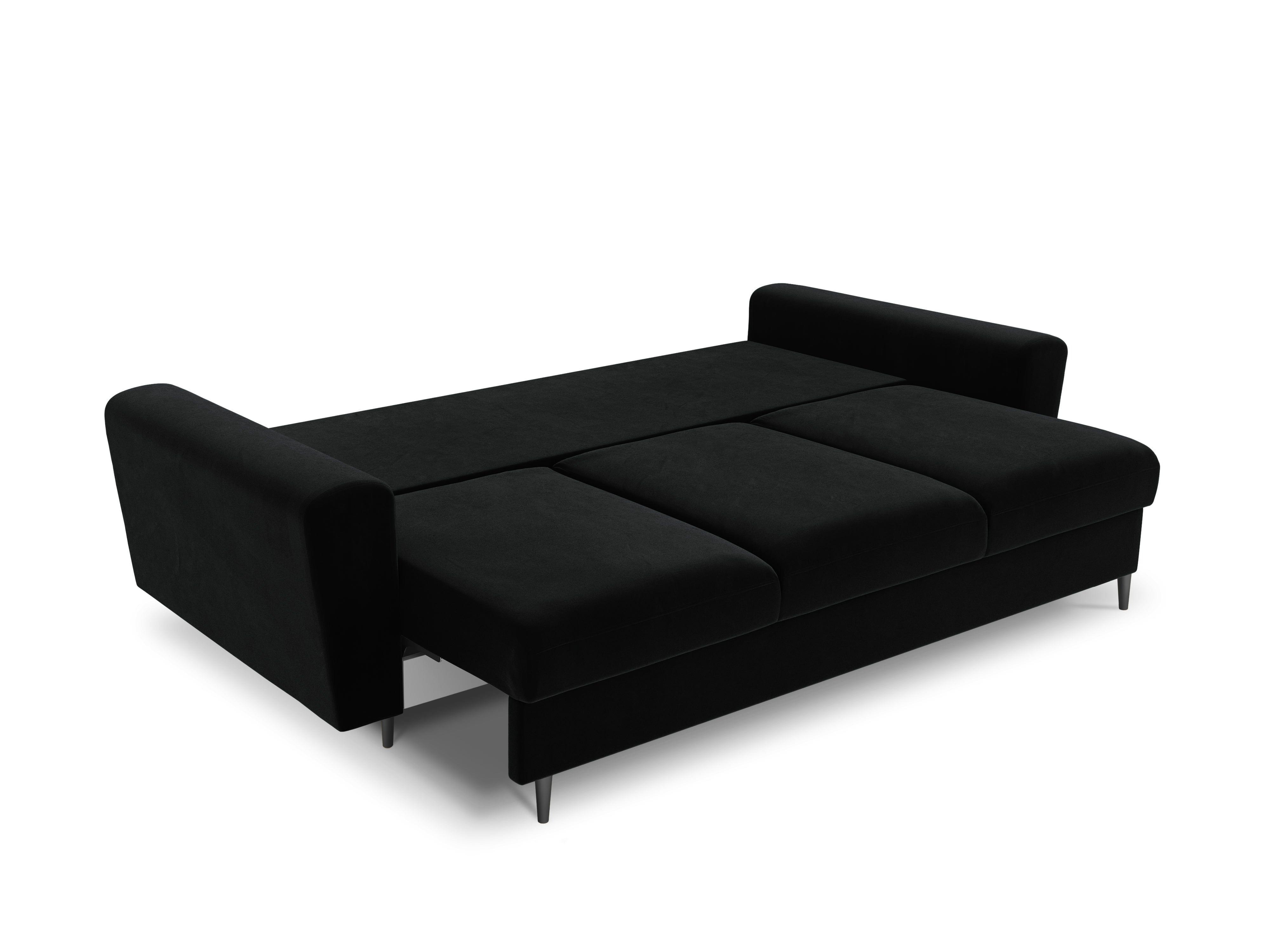 Sofa z funkcją spania KYOTO czarny z czarną podstawą Cosmopolitan Design Eye on Design