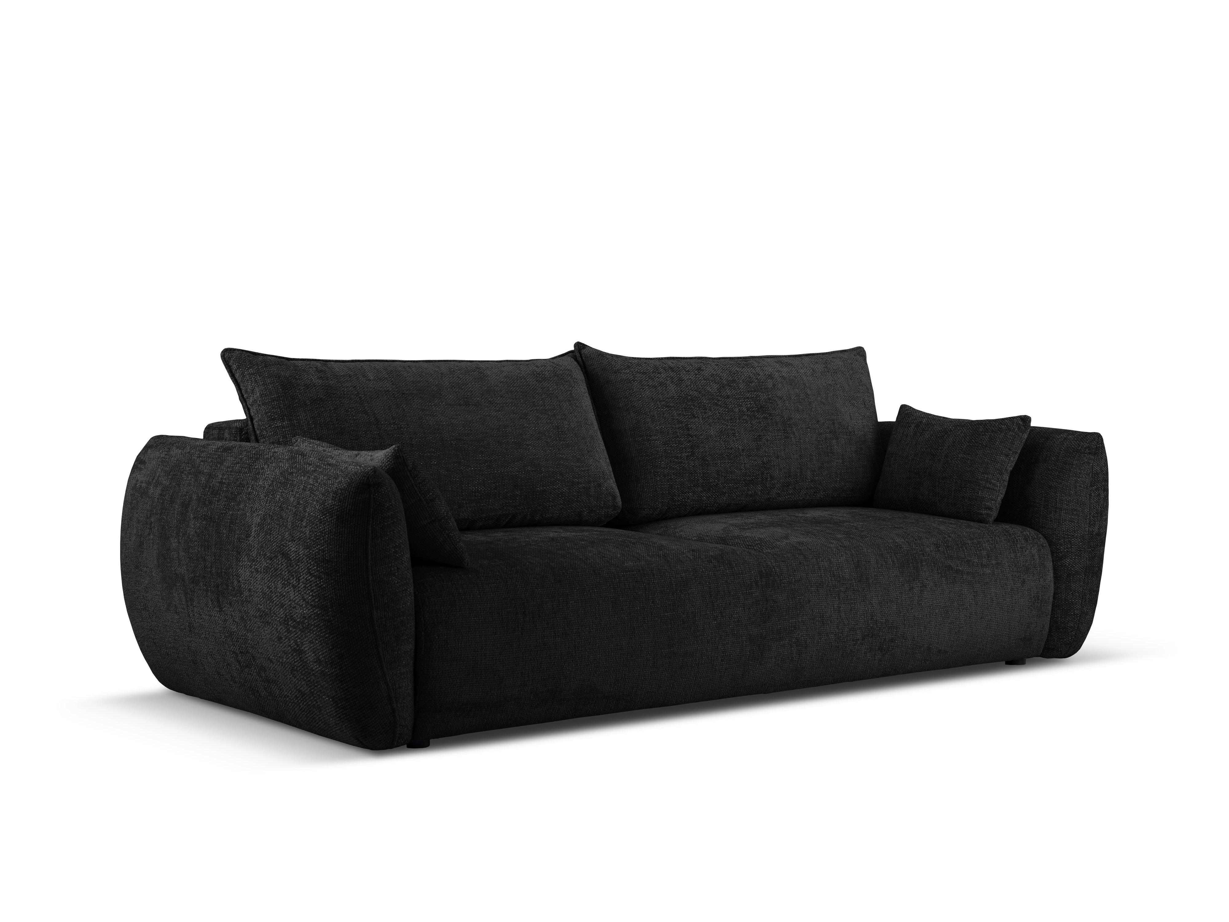 Sofa z funkcją spania MATERA czarny szenil Cosmopolitan Design Eye on Design