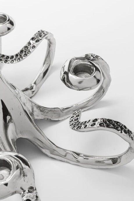 Srebrny świecznik w kształcie ośmiornicy Kare Design Eye on Design