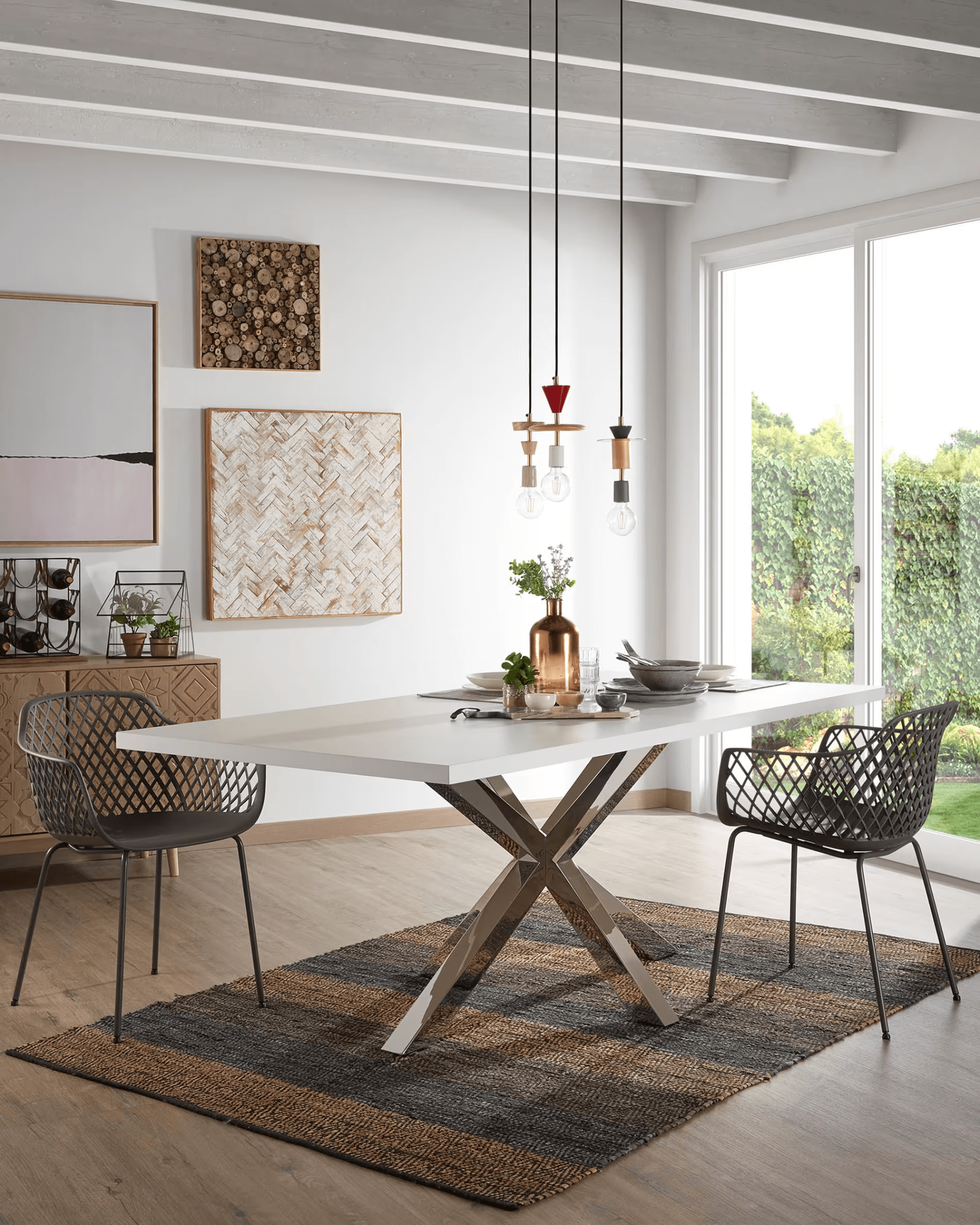 Stół ARGO biały ze srebrną podstawą La Forma Eye on Design