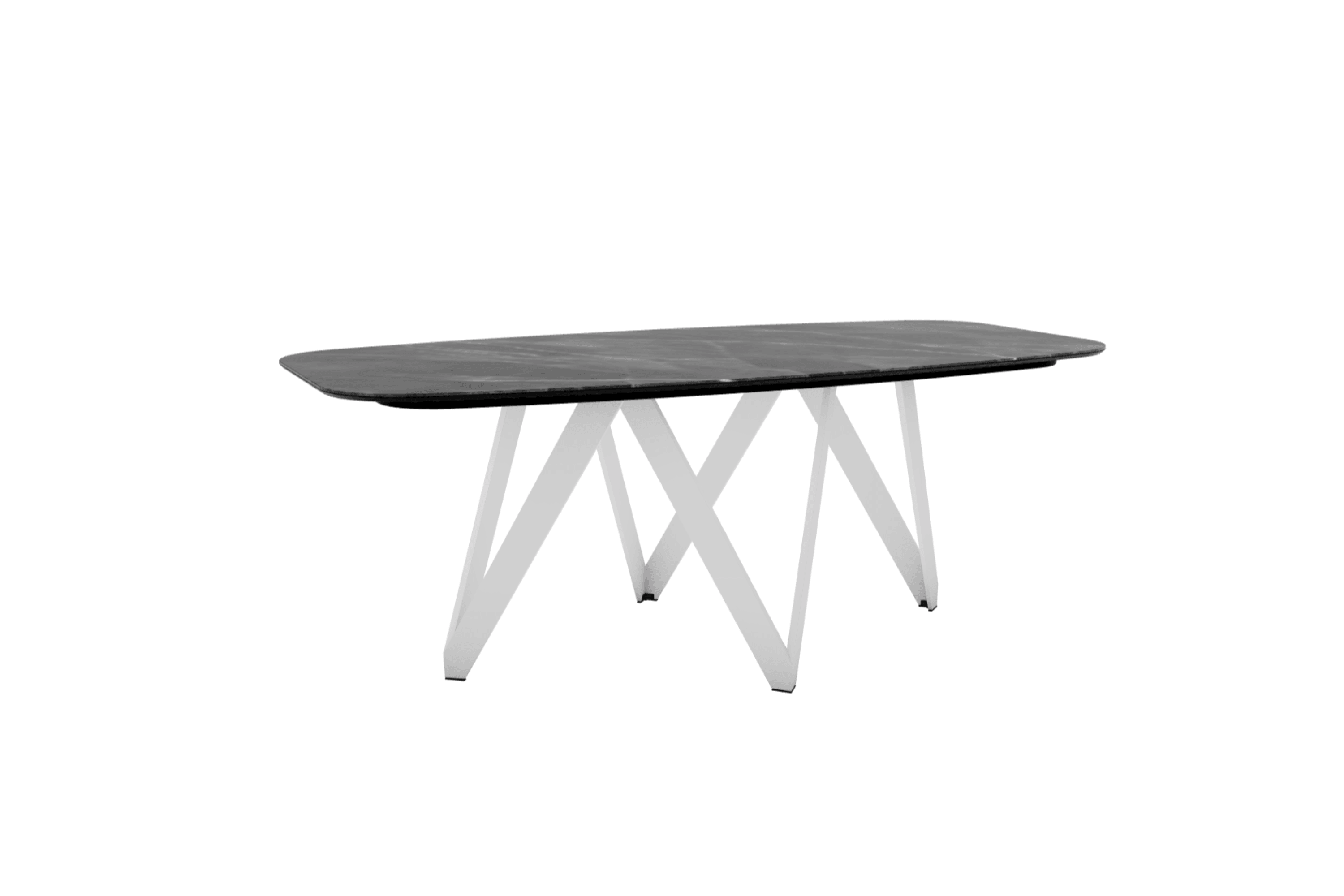 Stół CARTESIO antracytowy marmur z metalową podstawą Calligaris 200 cm matowa biel Eye on Design