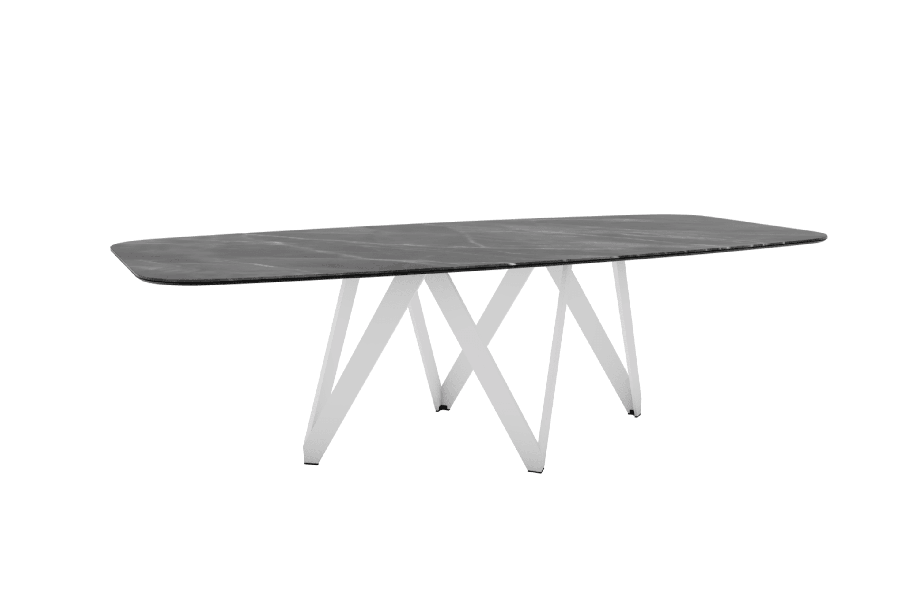 Stół CARTESIO antracytowy marmur z metalową podstawą Calligaris 250 cm matowa biel Eye on Design